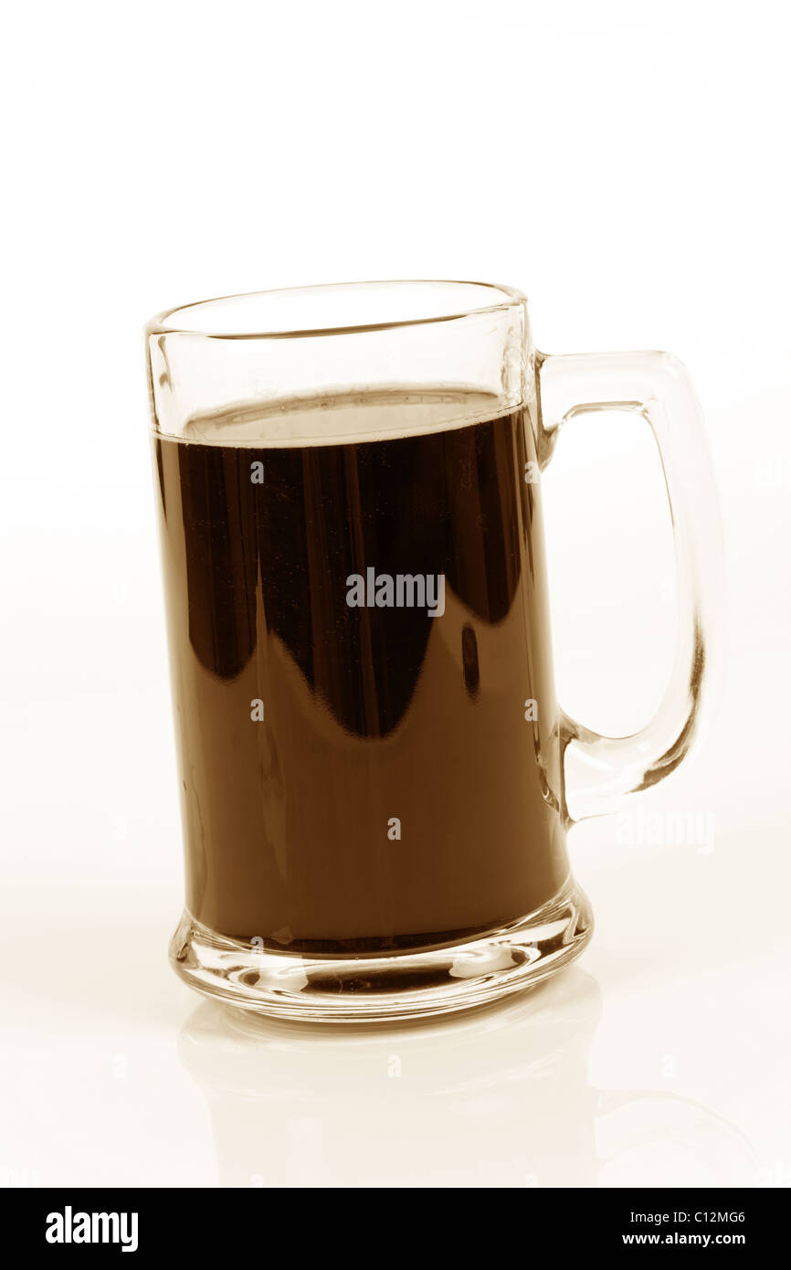 Birra nera close up shot Foto Stock