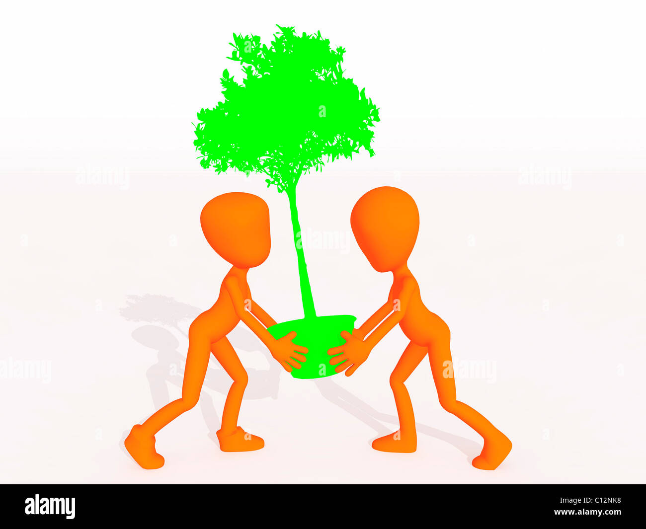 Il prendersi cura, aiutando gli altri. Due sono meglio di uno. Foto Stock