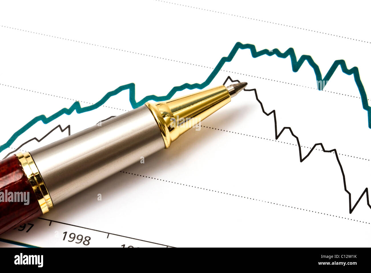 Il mercato azionario. Il mercato azionario analizzare Foto Stock