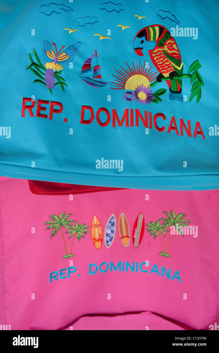 Souvenir t-shirt e borsa, Punta Cana Repubblica Dominicana Foto Stock