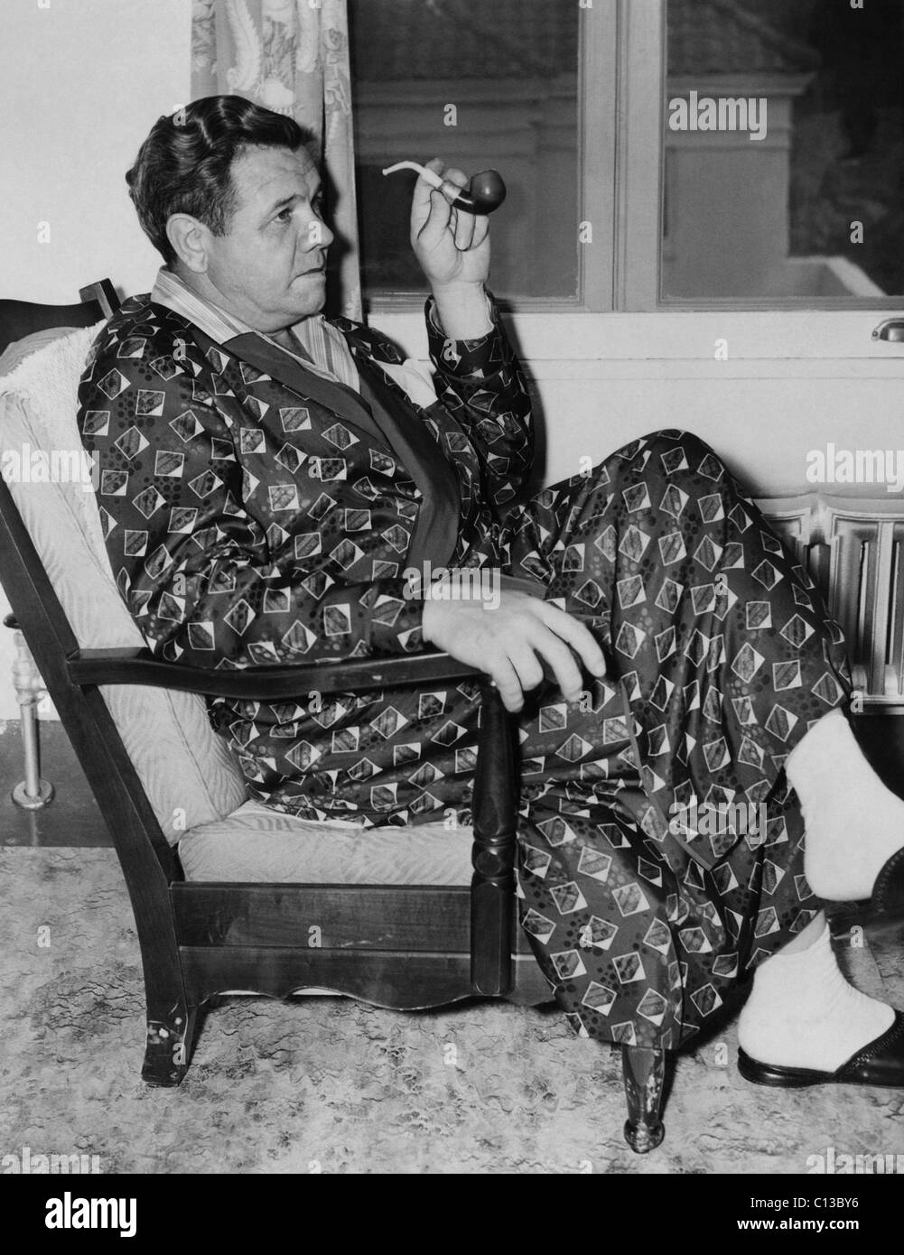 New York Yankees. Ritirato outfielder Babe Ruth, circa primi 1940s Foto Stock