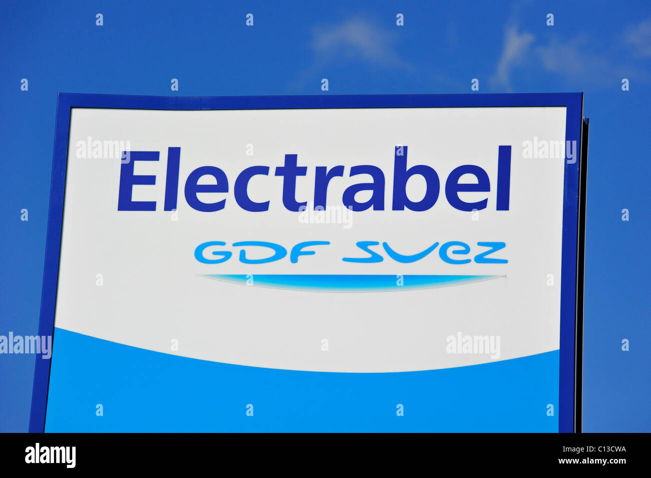 Segno di energy corporation Electrabel, Gand, Belgio Foto Stock