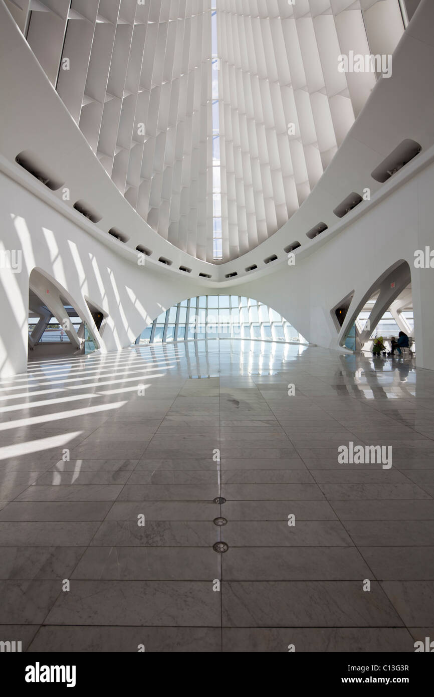 Quadracci Pavilion, progettato da Santiago Calatrava, Milwaukee Art Museum, Wisconsin, STATI UNITI D'AMERICA Foto Stock