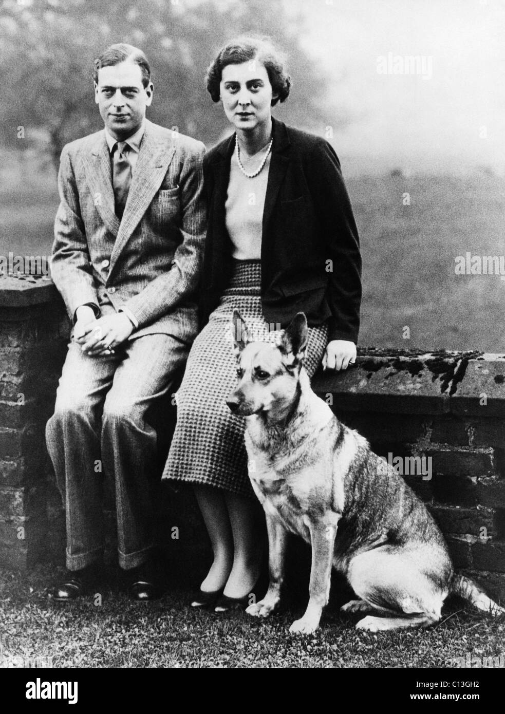 Famiglia Reale Britannica. Prince George, Duca di Kent e la principessa Marina, duchessa di Kent, in luna di miele in Staffordshire, Inghilterra, 1934. Foto Stock