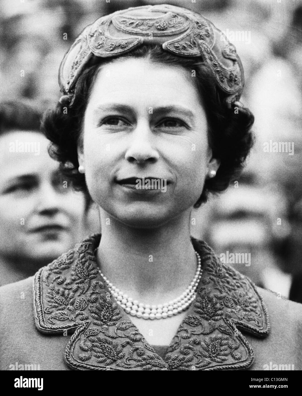 British royalty. La regina Elisabetta II di Inghilterra, risalente alla fine degli anni cinquanta. Foto Stock