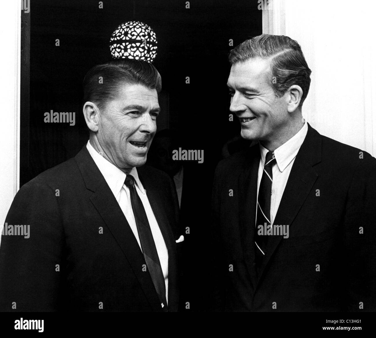 California Goveronor Ronald Reagan, il sindaco di New York John Lindsay a Los Angeles, 1967 Foto Stock