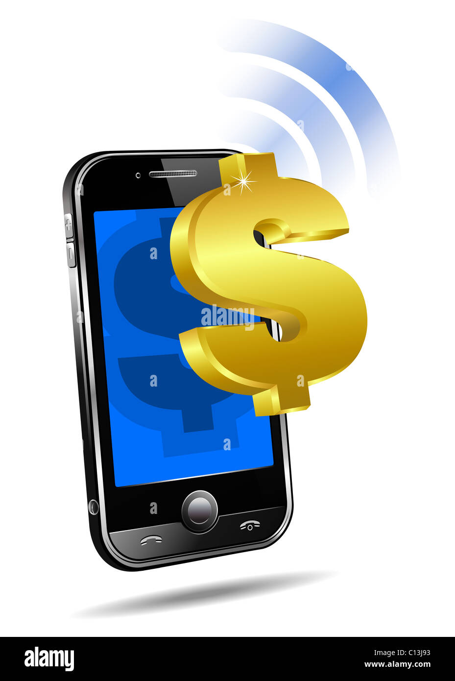 Pagamento tramite Mobile tariffa, Cell Smart Phone, toccare e andare, contactless, Foto Stock