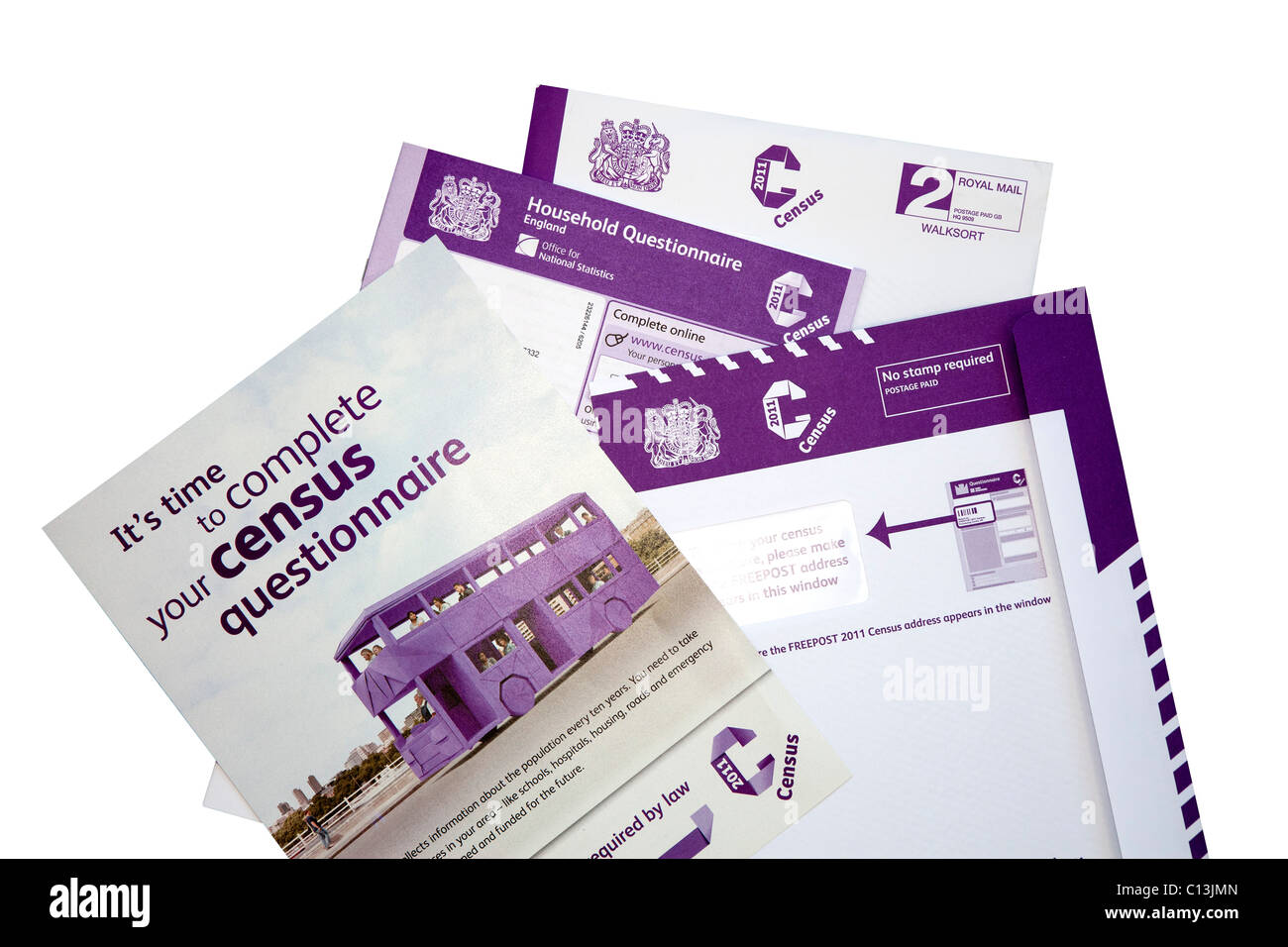 2011 censimento del Regno Unito contenuti forme note di questionari fatti dati statistiche nazionali porta zerbino mat Foto Stock