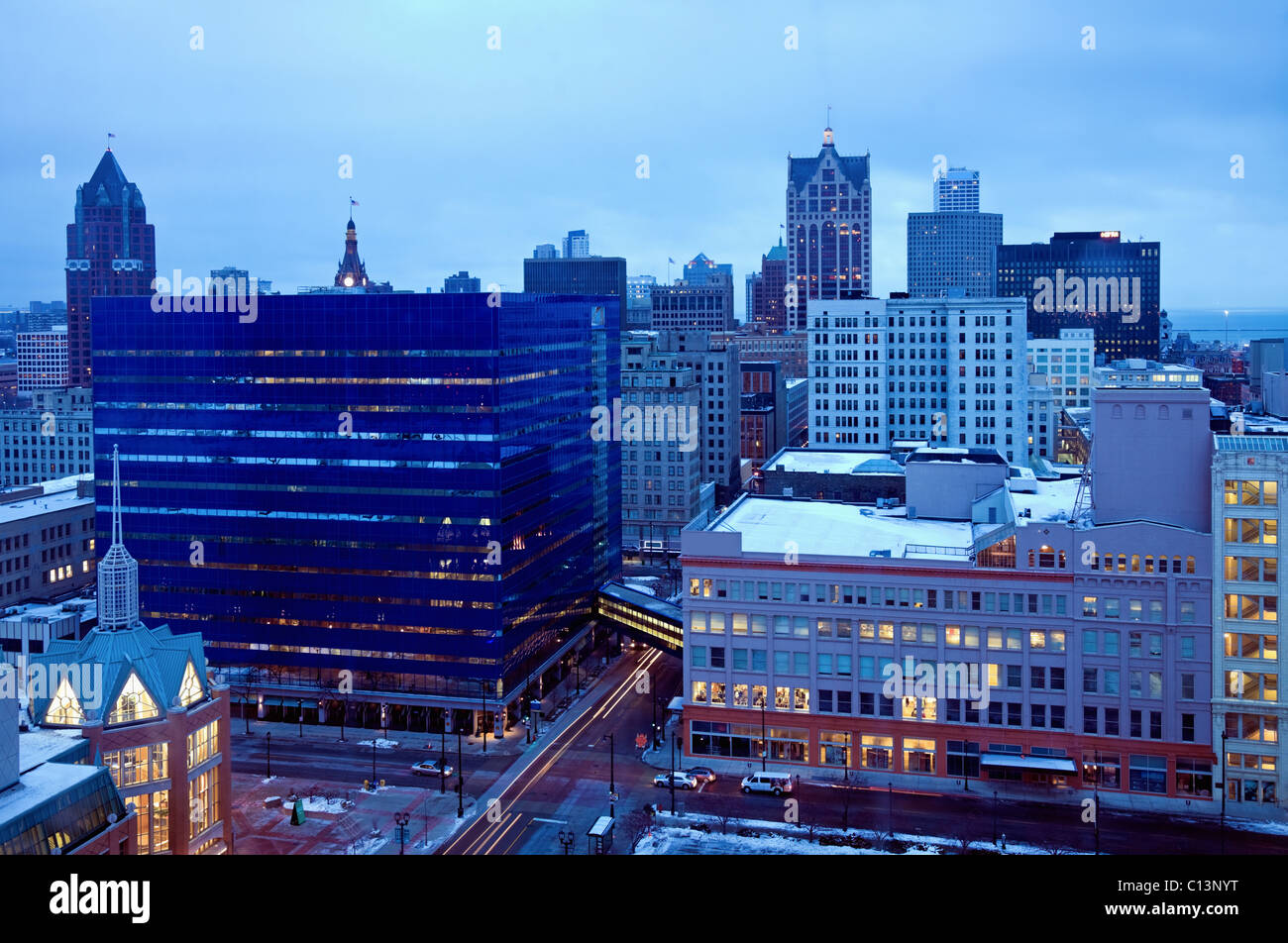 Stati Uniti d'America, Wisconsin, cityscape di mattina Foto Stock