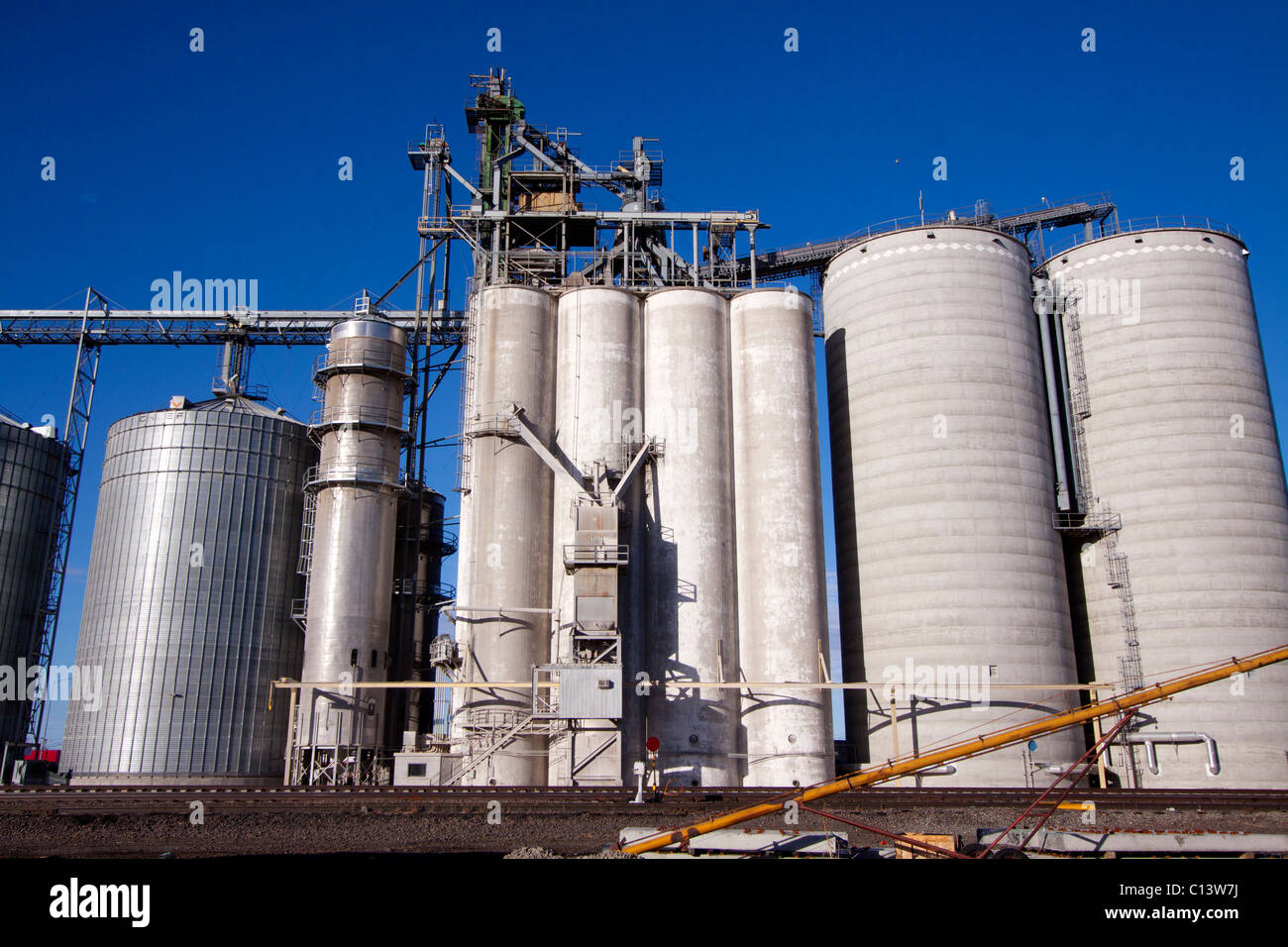 Silos agricoli a Grand Island, Nebraska, Stati Uniti d'America, 2/17/2011 Foto Stock