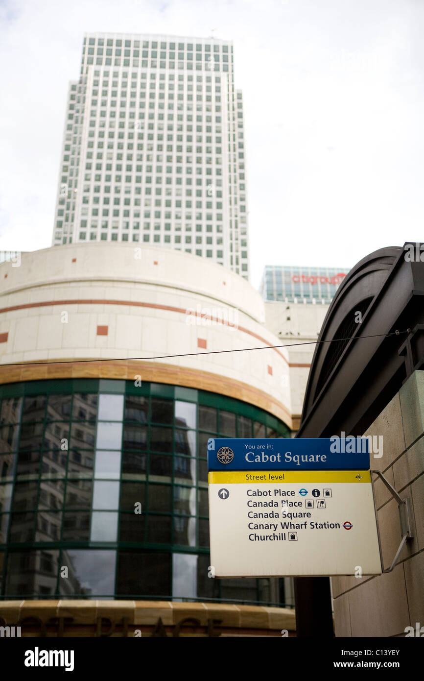 A Canary Wharf e Isle of Dogs, Londra, il quartiere finanziario di Londra Foto Stock