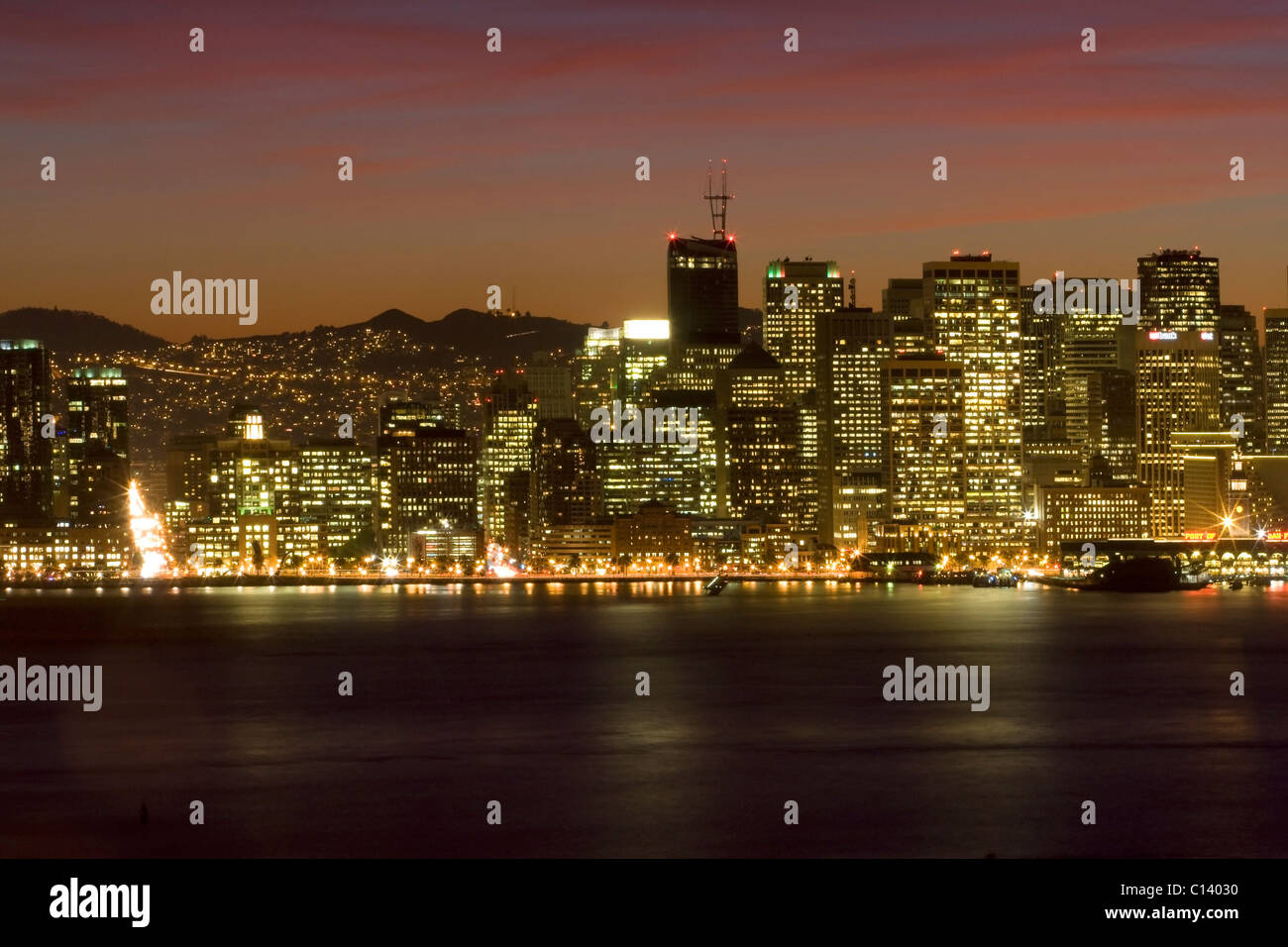 San Francisco di notte. Foto Stock
