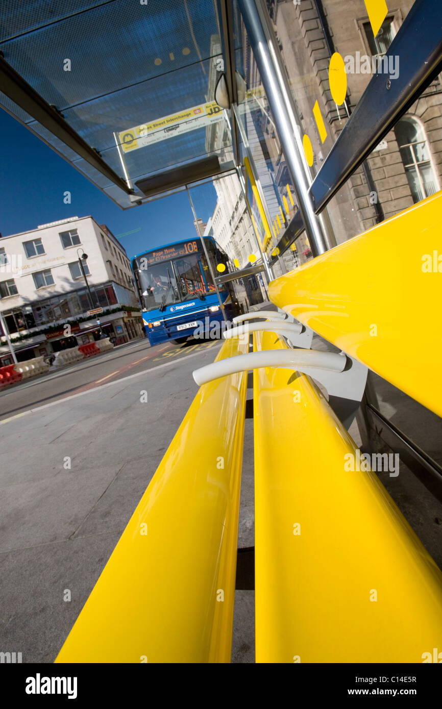 Autobus del trasporto pubblico, Liverpool, Merseyside, Regno Unito Foto Stock