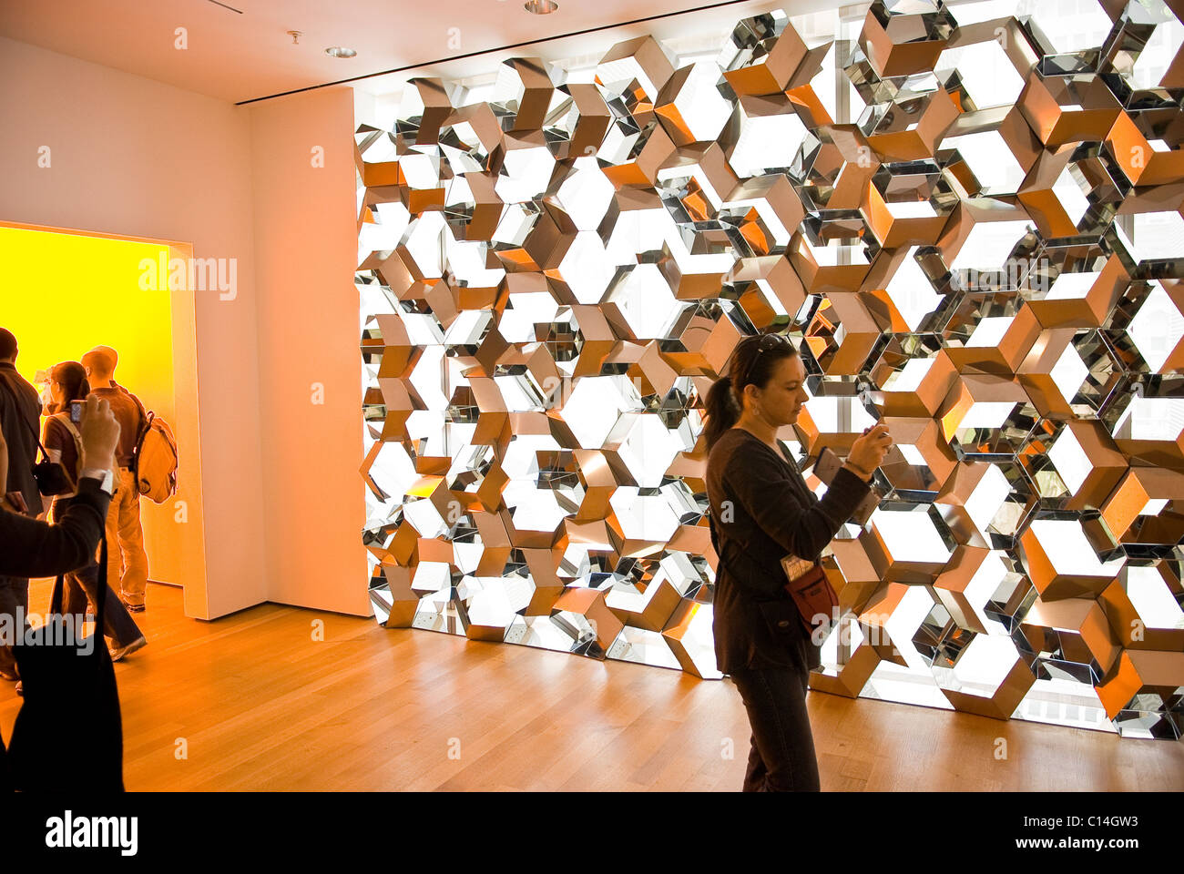 Gli amanti dell arte di visualizzazione di arte presso il Museo di Arte Moderna di Manhattan, New York City, Stati Uniti d'America Foto Stock