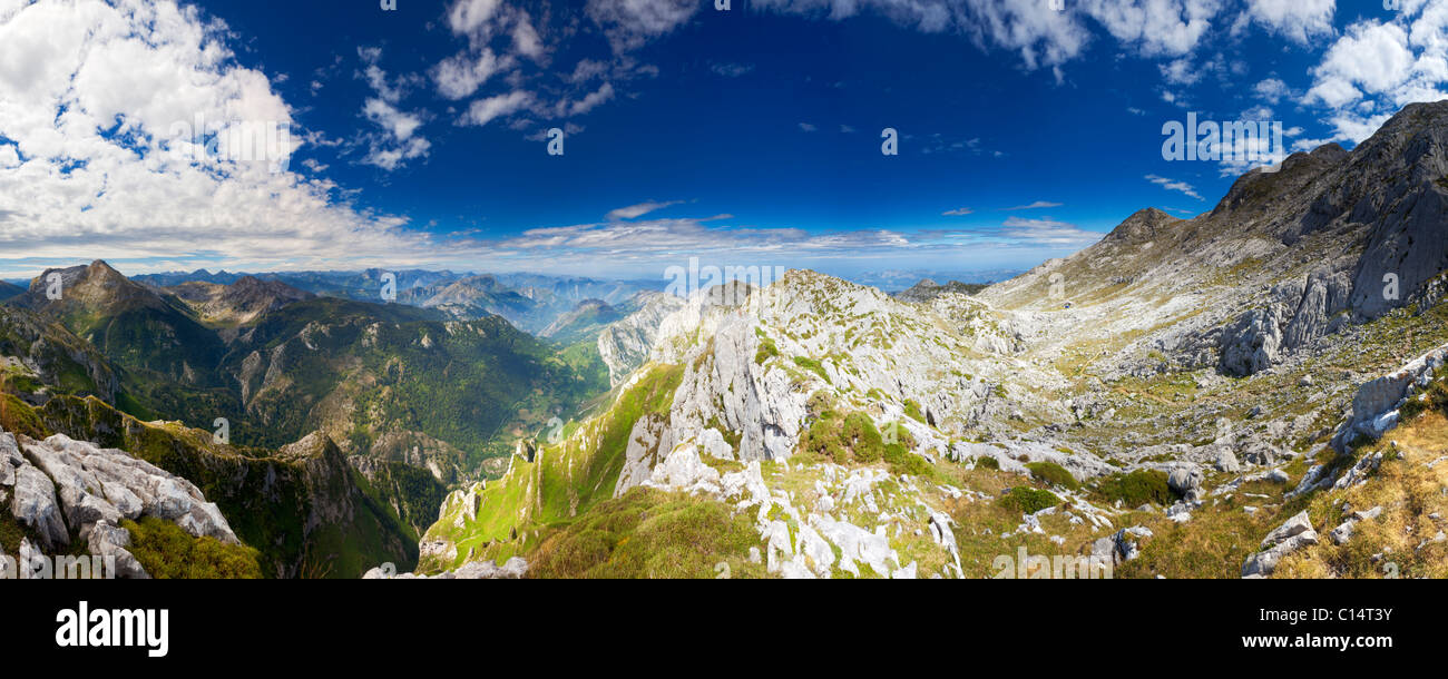 Picos de Europa Panorama, Spagna. Foto Stock