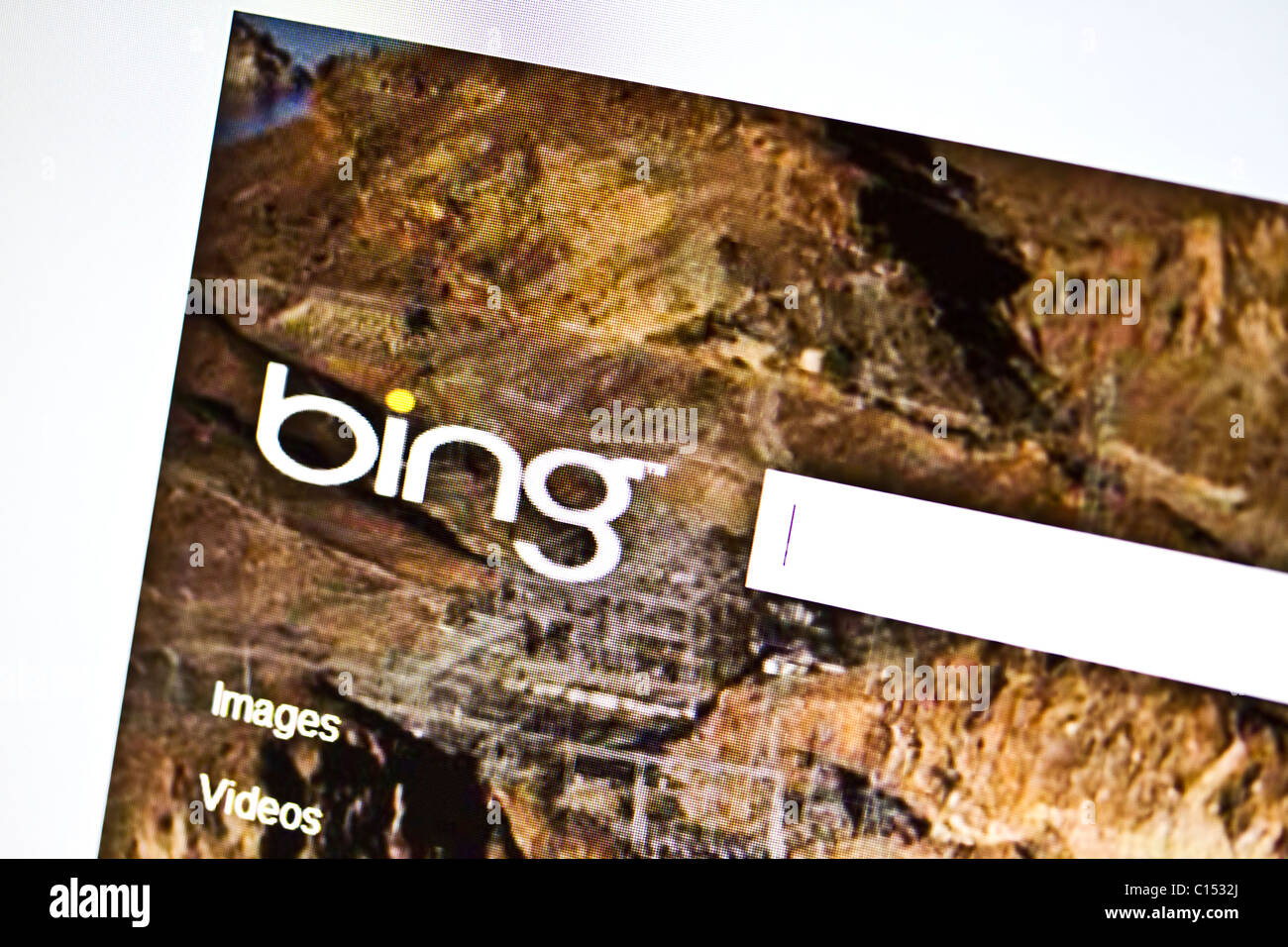 Bing motore di ricerca sito web visualizzato sullo schermo del computer Foto Stock