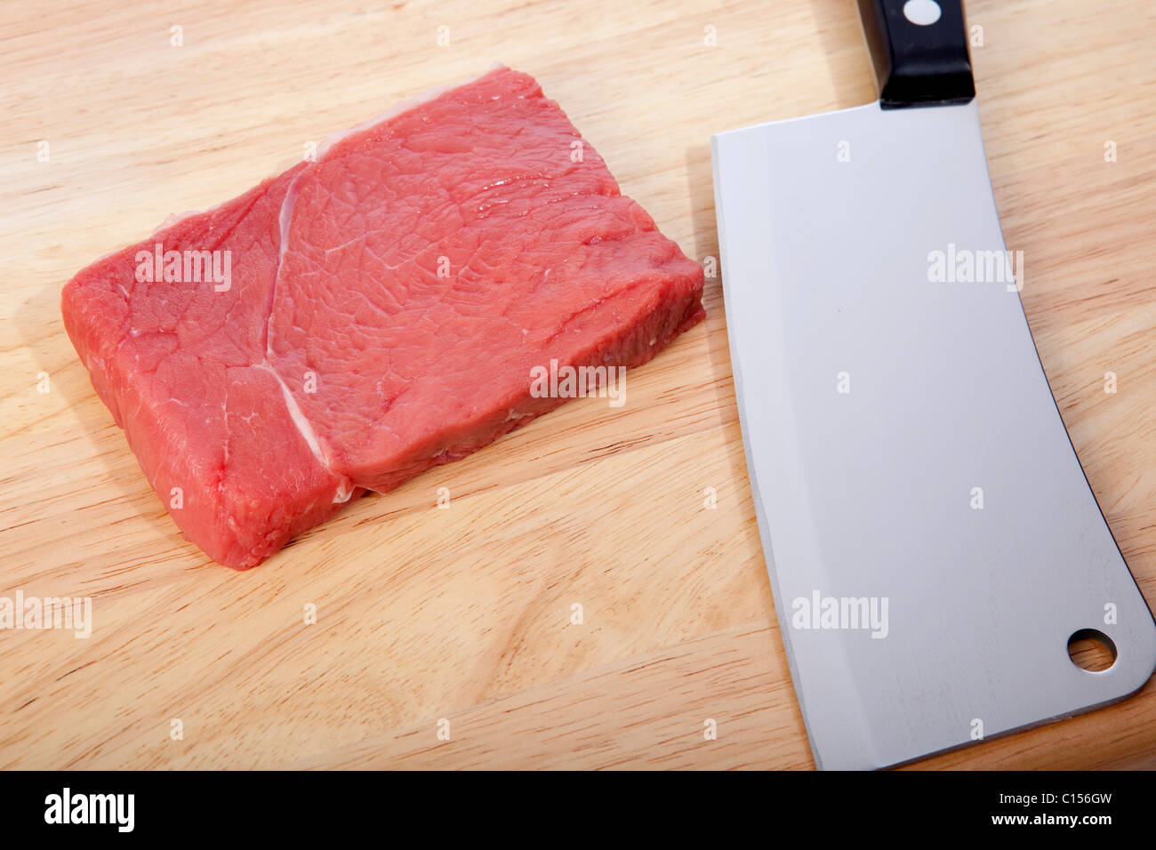 Mannaia carne tagliere Foto Stock