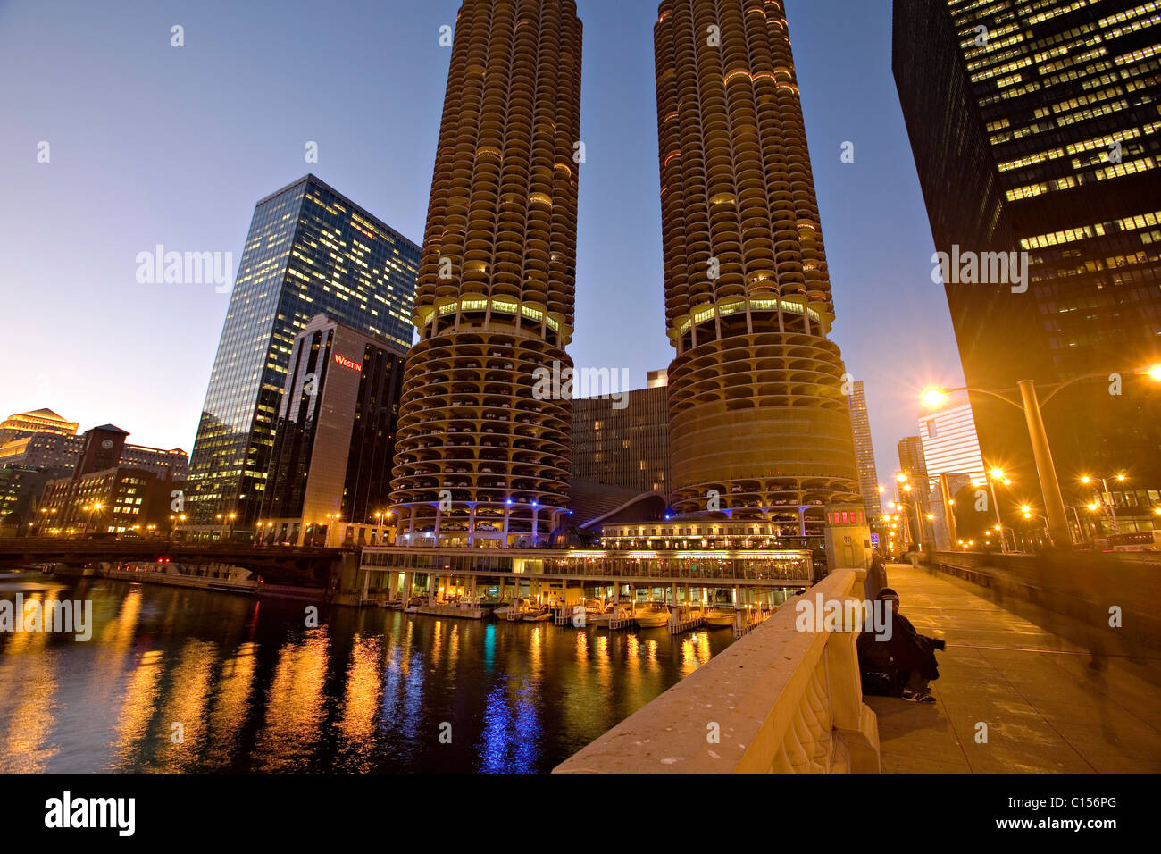 Riverfront Marina Towers Foto Stock