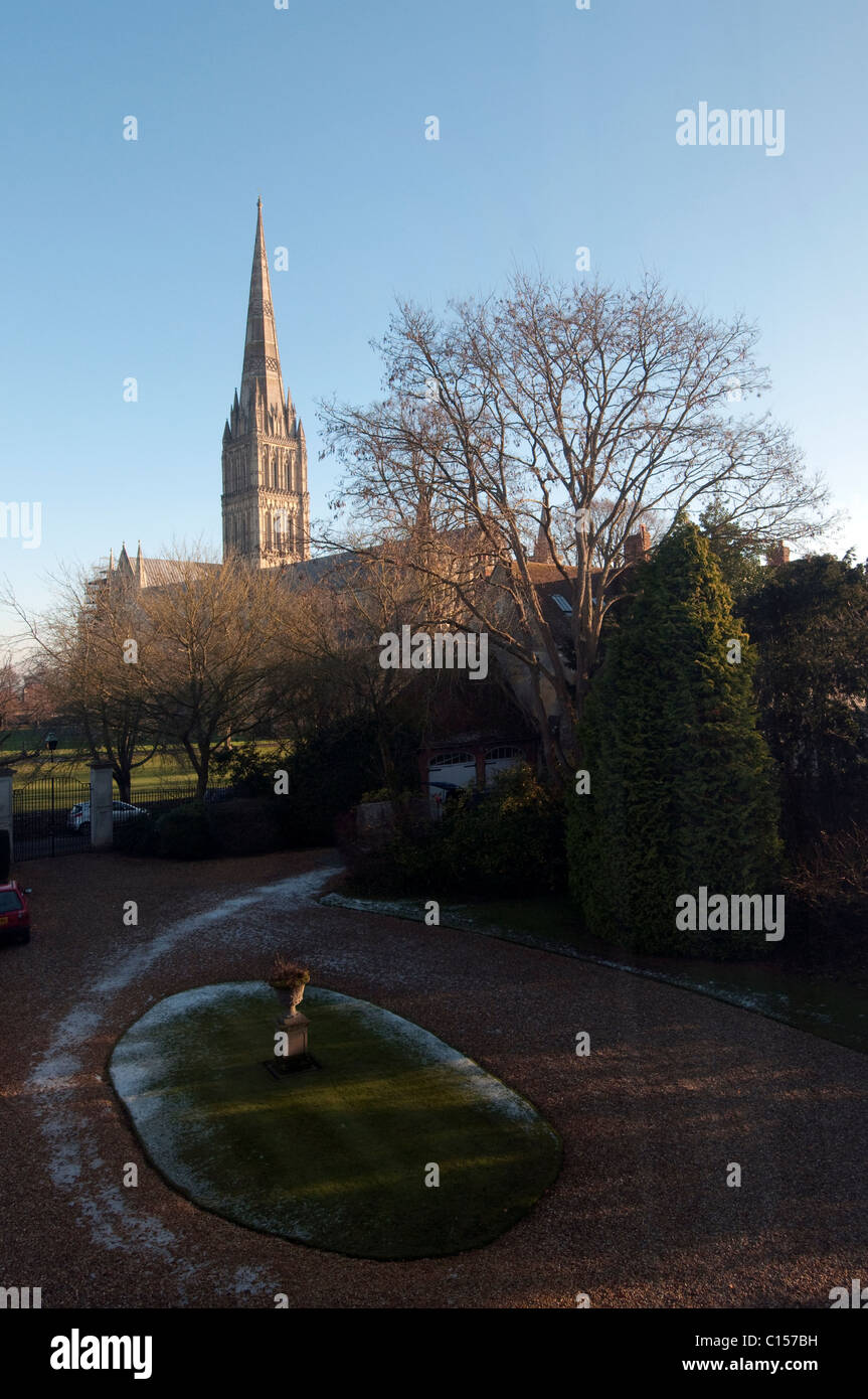 Arundells, la casa di ex primo ministro della Gran Bretagna Sir Edward Heath, nei pressi della Cattedrale di Salisbury in Inghilterra del sud. Foto Stock