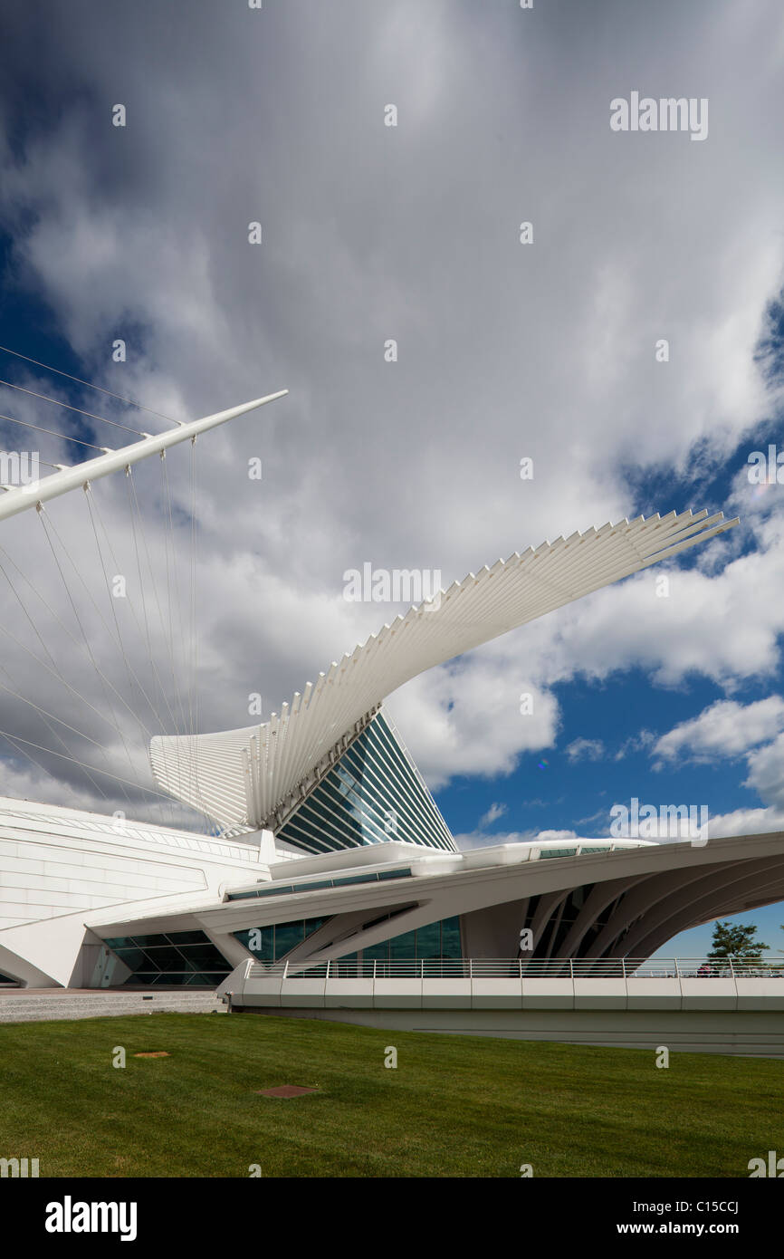 Quadracci Pavilion, progettato da Santiago Calatrava, Milwaukee Art Museum, Wisconsin, STATI UNITI D'AMERICA Foto Stock