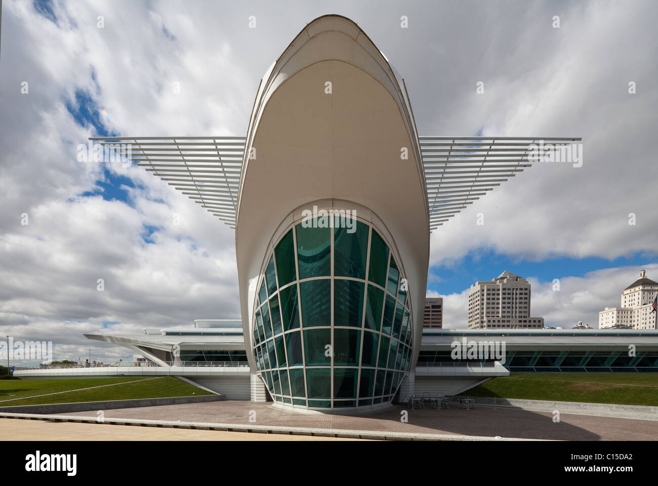 Quadracci Pavilion, progettato da Santiago Calatrava, Milwaukee Art Museum, Wisconsin, STATI UNITI D'AMERICA Foto Stock