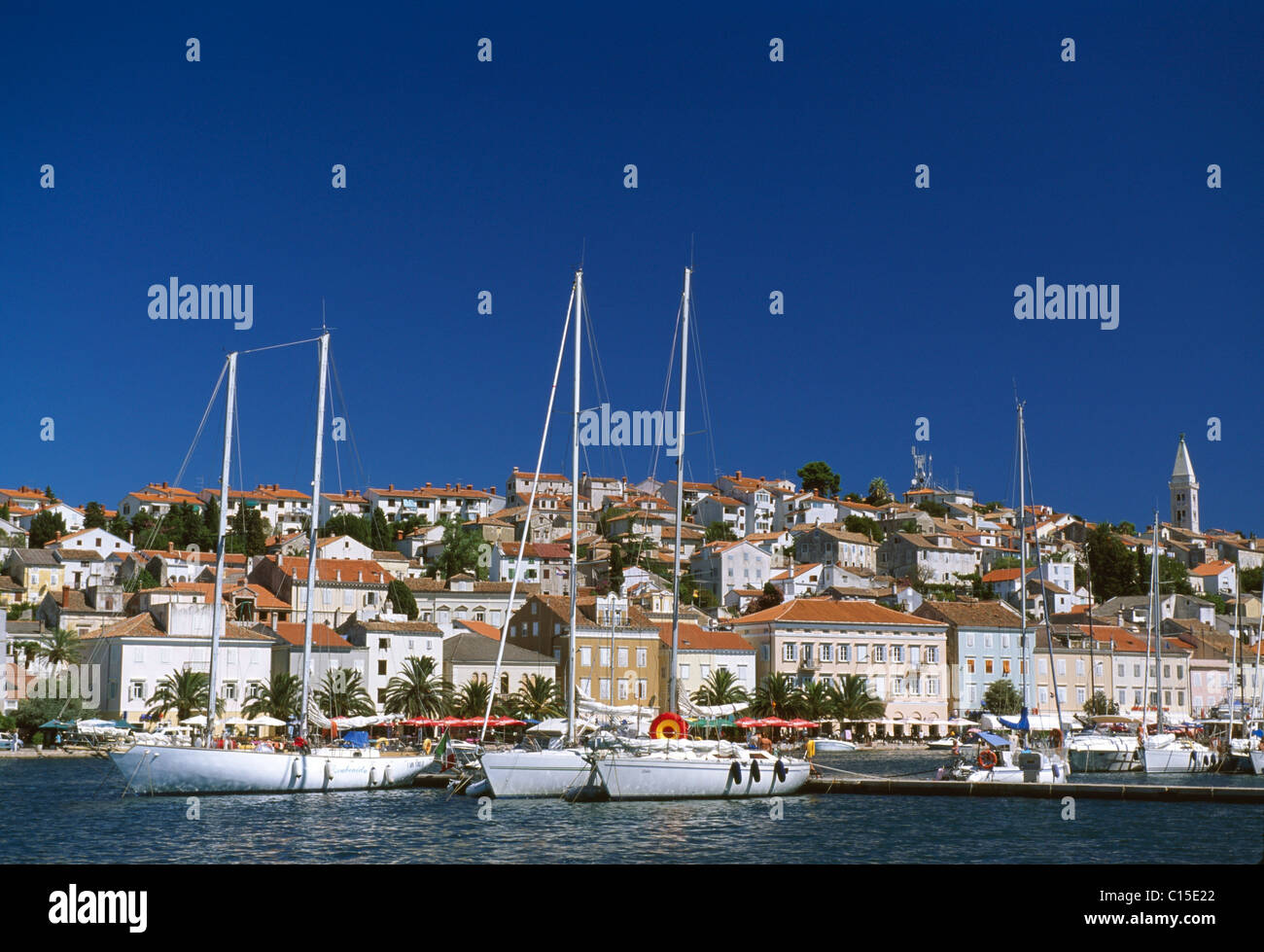 Porto, Mali Losinj, isola di Losinj, Istria, Croazia Foto Stock