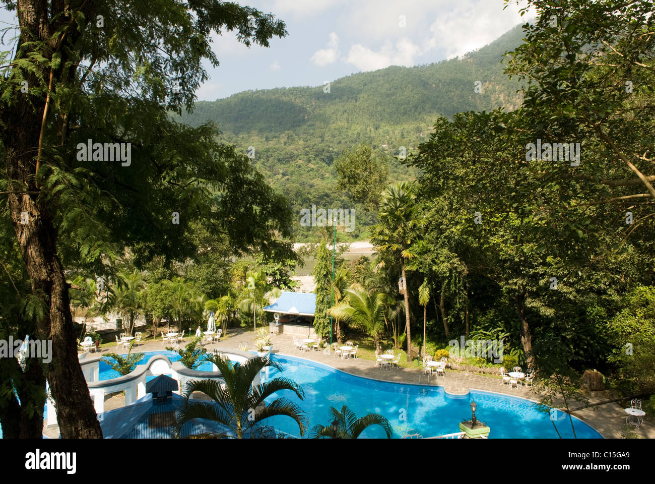 Il River Side Springs Resort, Kurintar, Chitwan, Nepal. Foto Stock