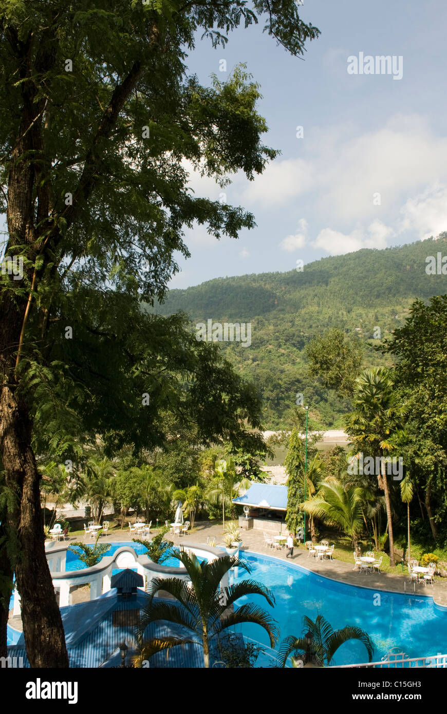 Il River Side Springs Resort, Kurintar, Chitwan, Nepal. Foto Stock