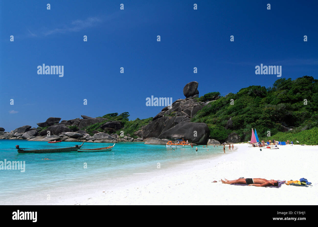 Koh Similan spiaggia nei pressi di Phuket, Thailandia, Sud-est asiatico Foto Stock