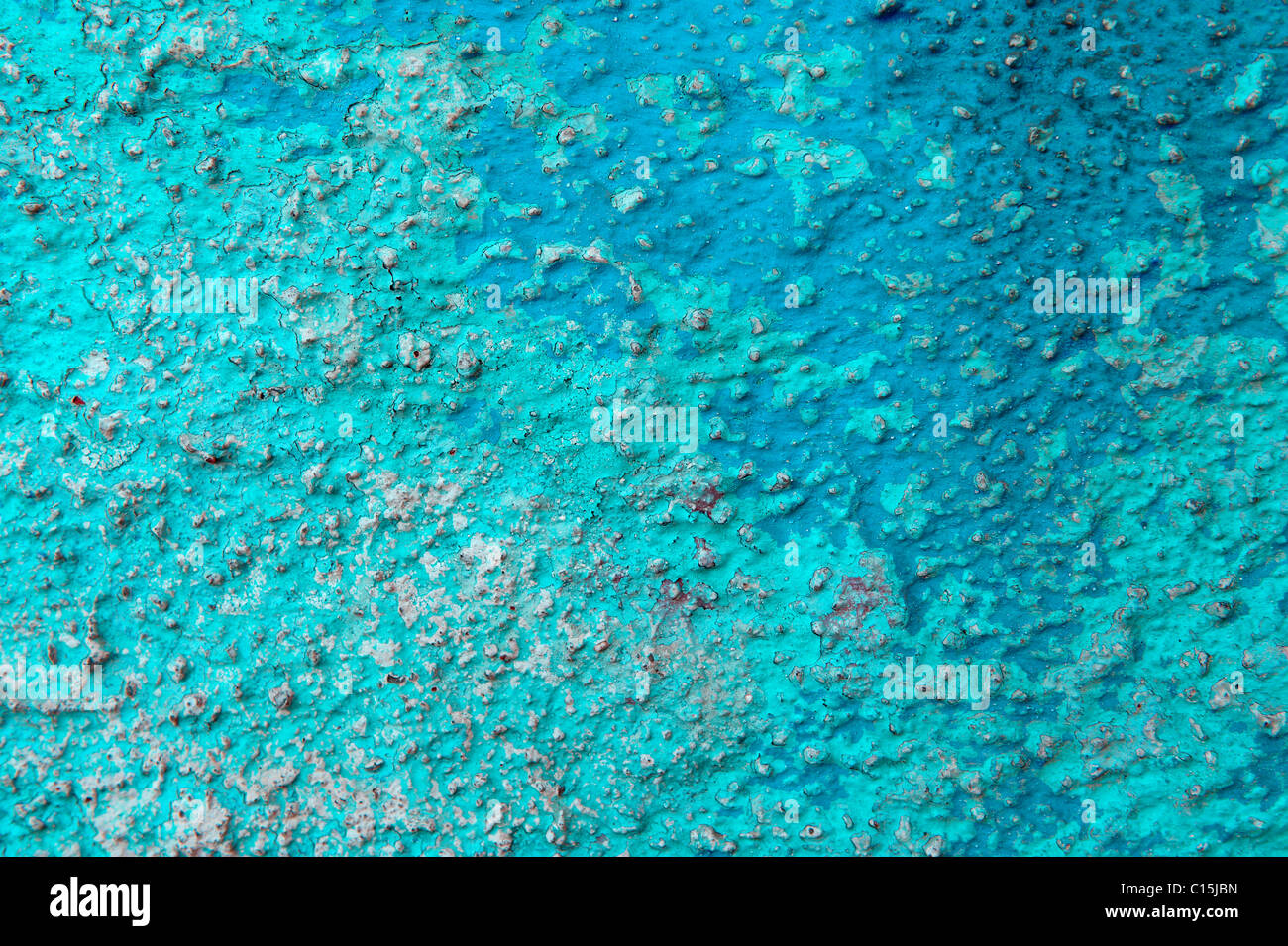 Peeling blu vernice in prossimità di sfondo Foto Stock