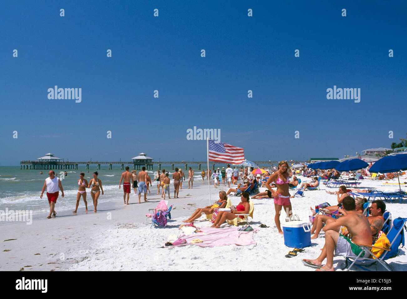 Spiaggia di Fort Myers, Florida, Stati Uniti d'America Foto Stock