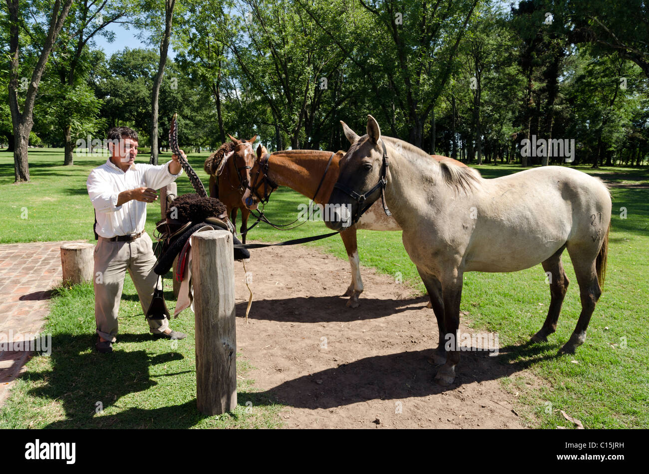 Ranch (estancia) La Bamba, San Antonio de Areco, provincia di Buenos Aires, Argentina Foto Stock