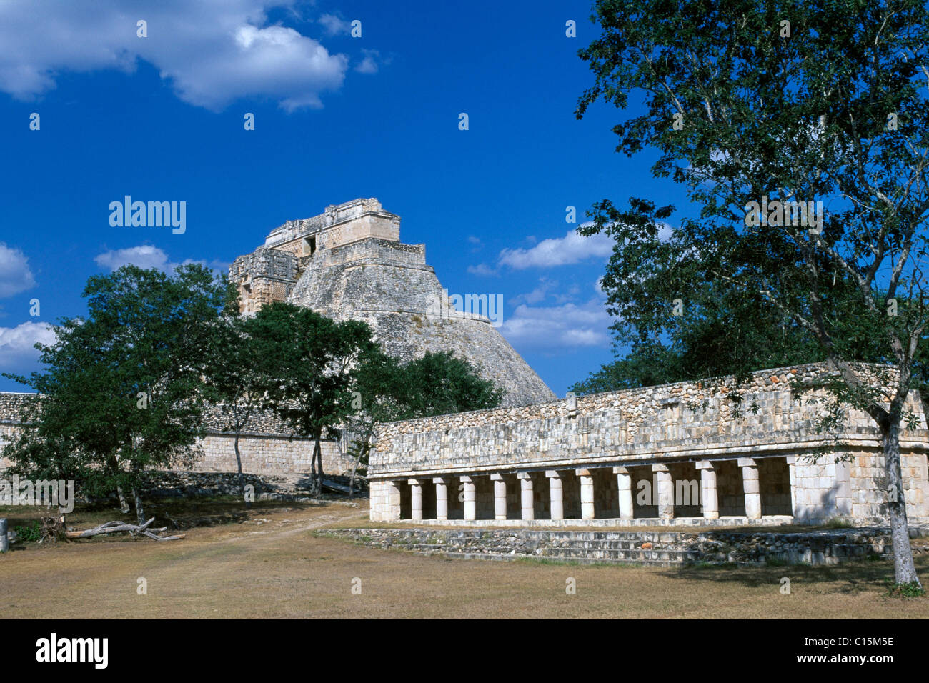 Tempio maya di Uxmal, Yucatan, Messico, America del Nord Foto Stock