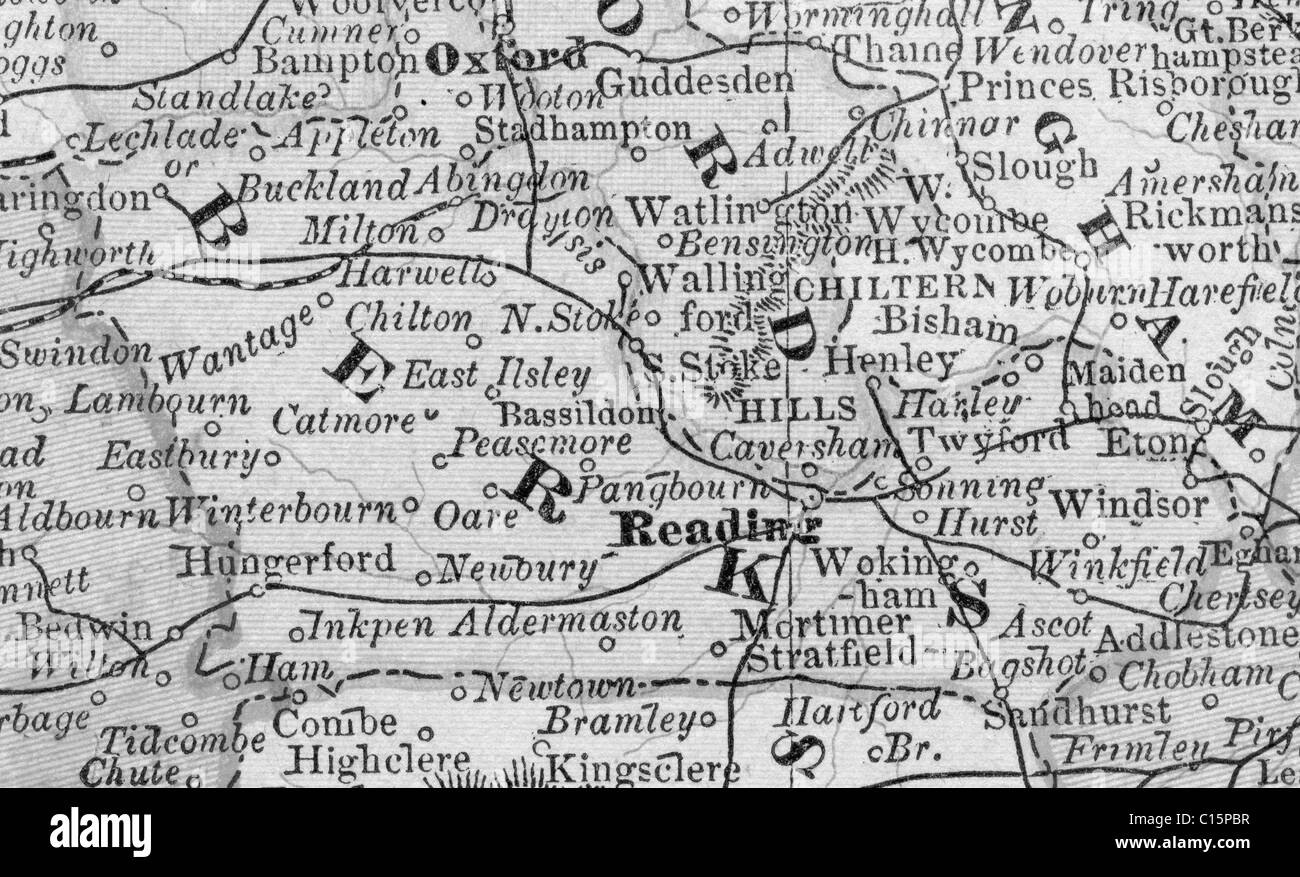 Mappa vecchia di Berks County originali dalla geografia textbook, 1884 Foto Stock