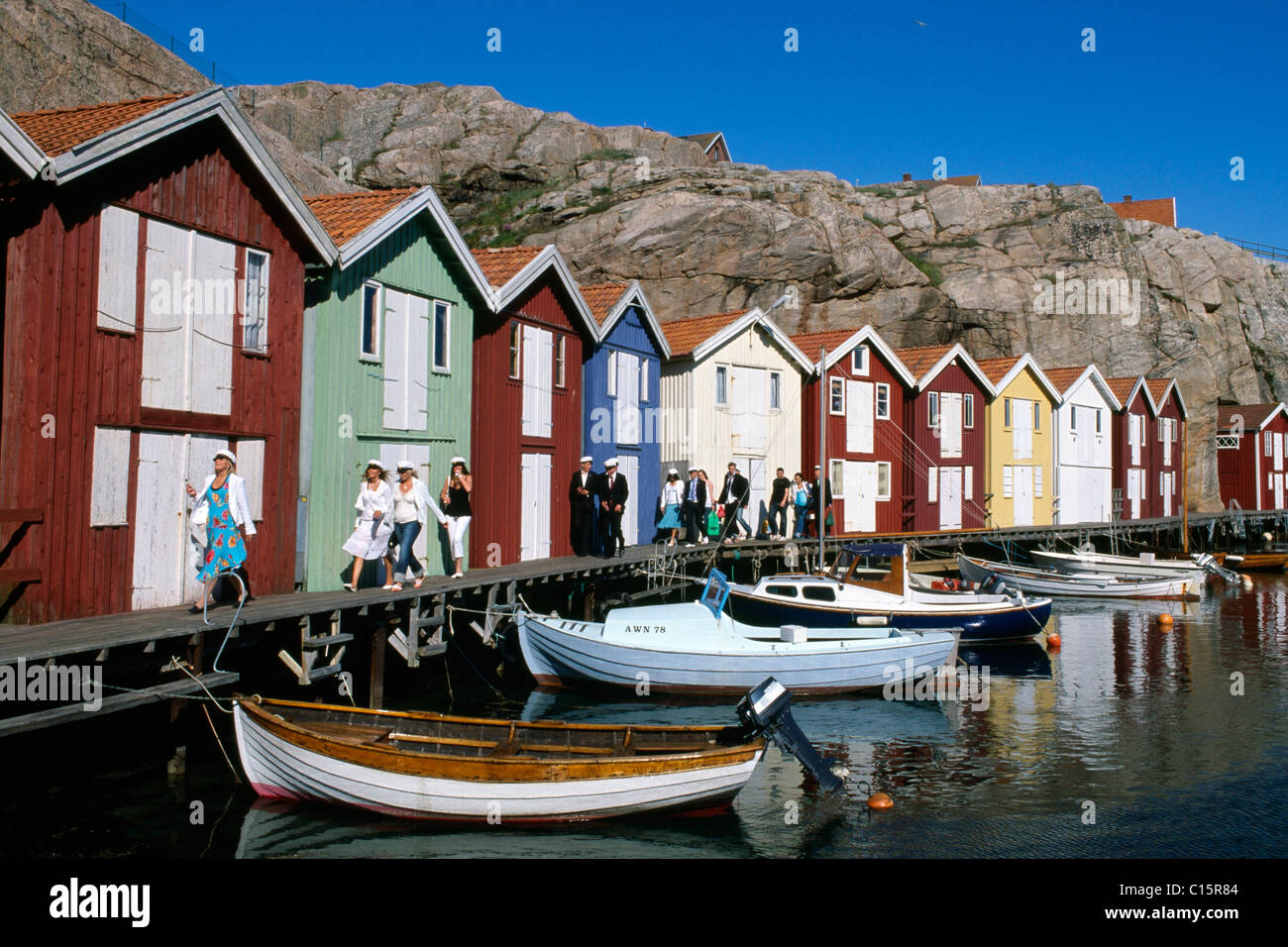 Barche, Smoegen, Bohuslaen, Svezia e Scandinavia Foto Stock