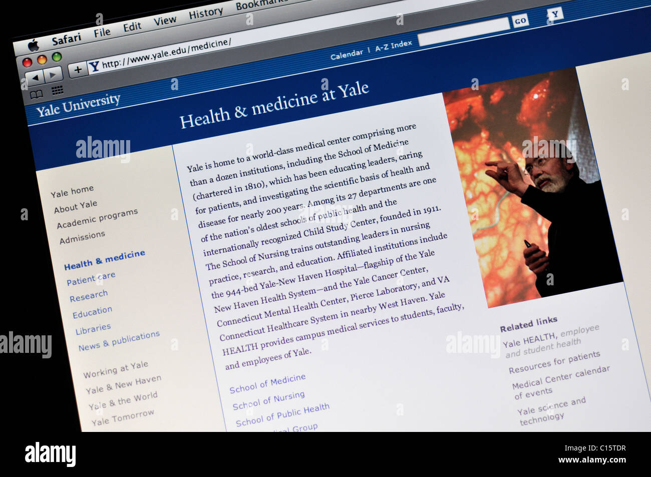 Yale Medical School sito web, Università di Yale Foto Stock