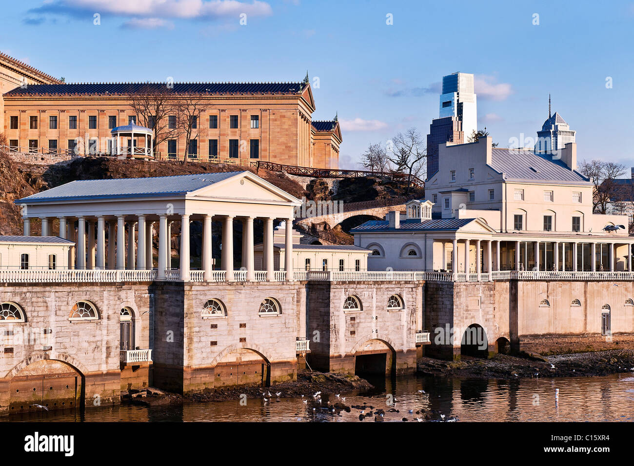 The Fairmount opere idriche e il museo d'arte, Philadelphia, PA, Pennsylvania, Stati Uniti d'America Foto Stock