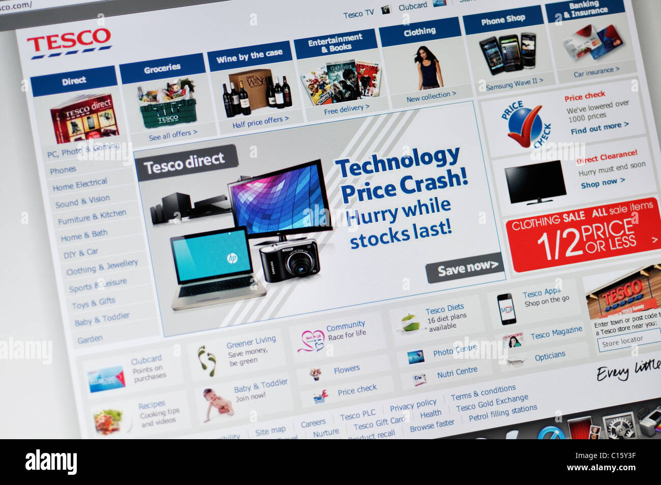 Tesco sito web dello store Foto Stock