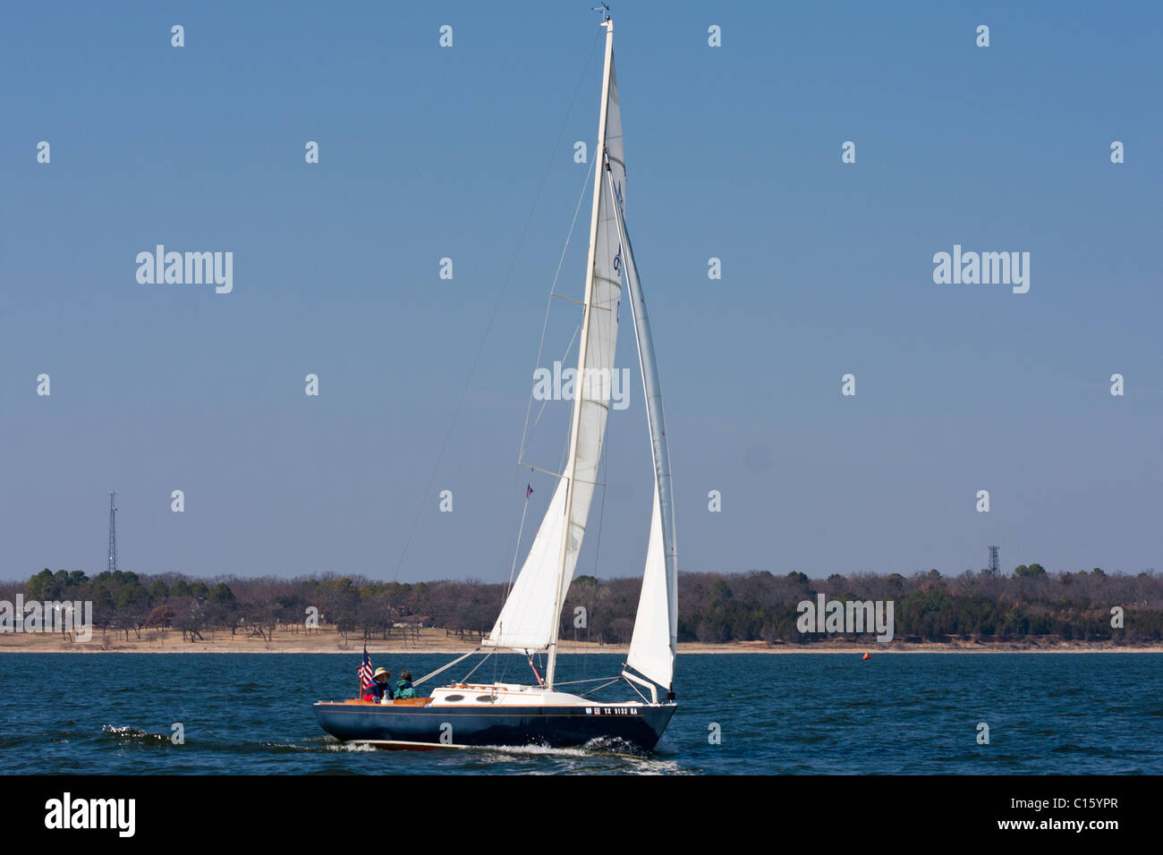 Barche a vela e yacht racing al Texoma Sailing Club Icebreaker 1, primo club vela gara del 2011. Foto Stock