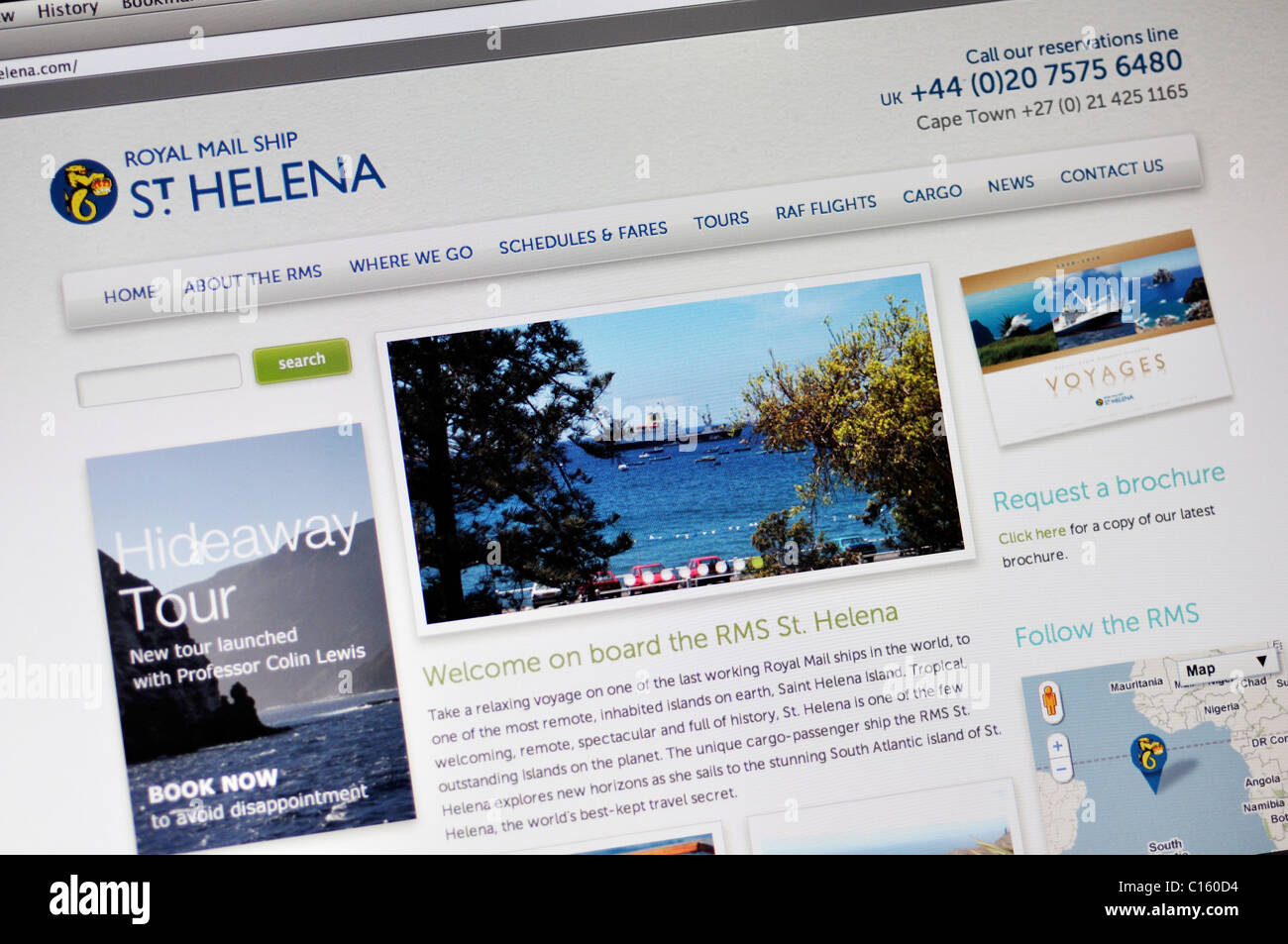 Royal Mail Ship St Helena crociere sito web Foto Stock
