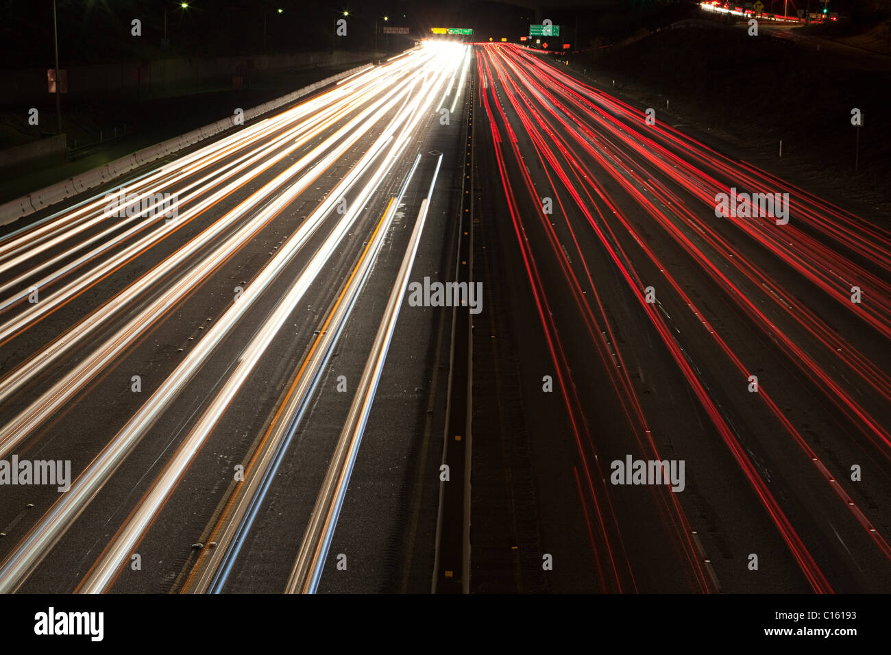 Interstate 405 al tramonto Bouledvard, Contea di Los Angeles, California, Stati Uniti d'America Foto Stock