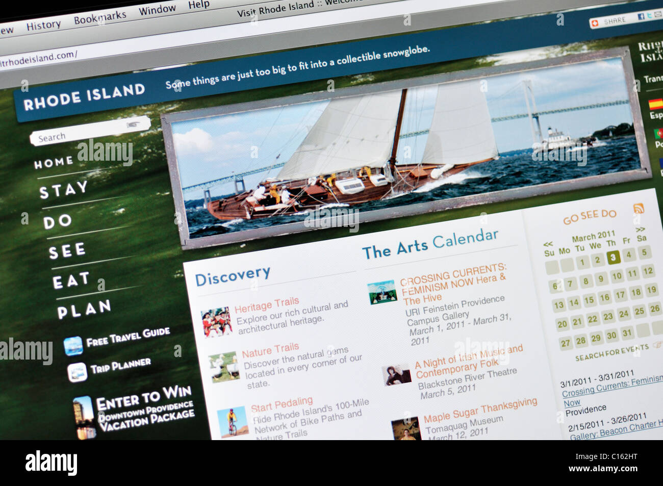 La Rhode Island ufficiale dello stato sito web del turismo Foto Stock