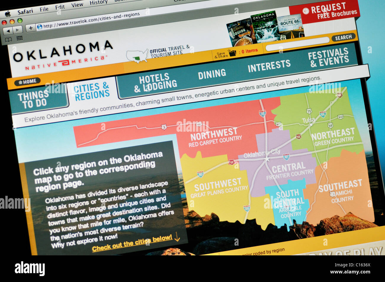 Oklahoma stato ufficiale sito sul turismo Foto Stock