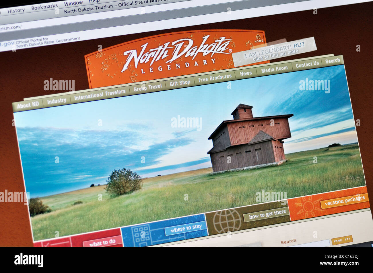 Il Dakota del Nord stato ufficiale sito sul turismo Foto Stock