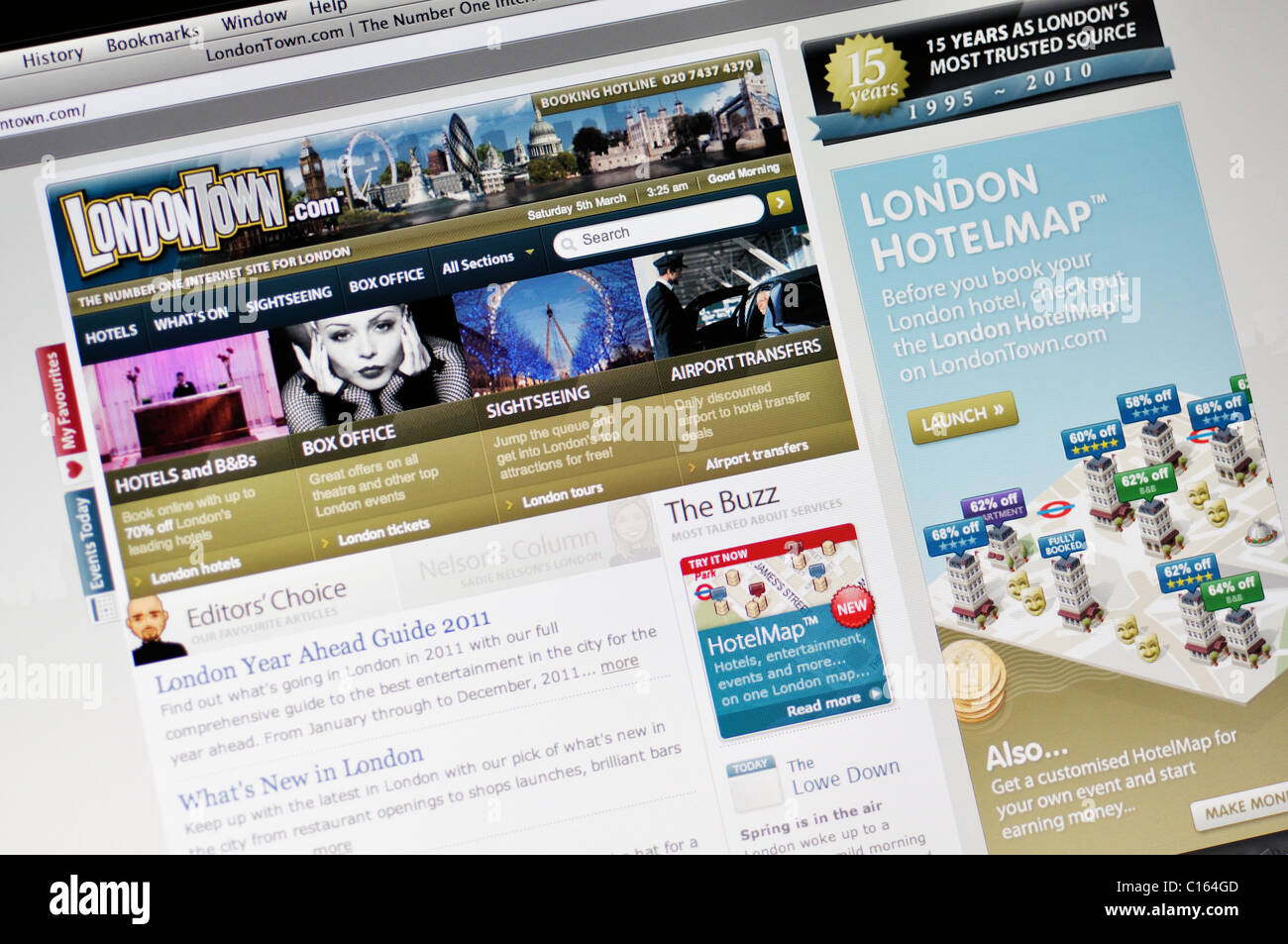 Londontown guida turistica sito web Foto Stock