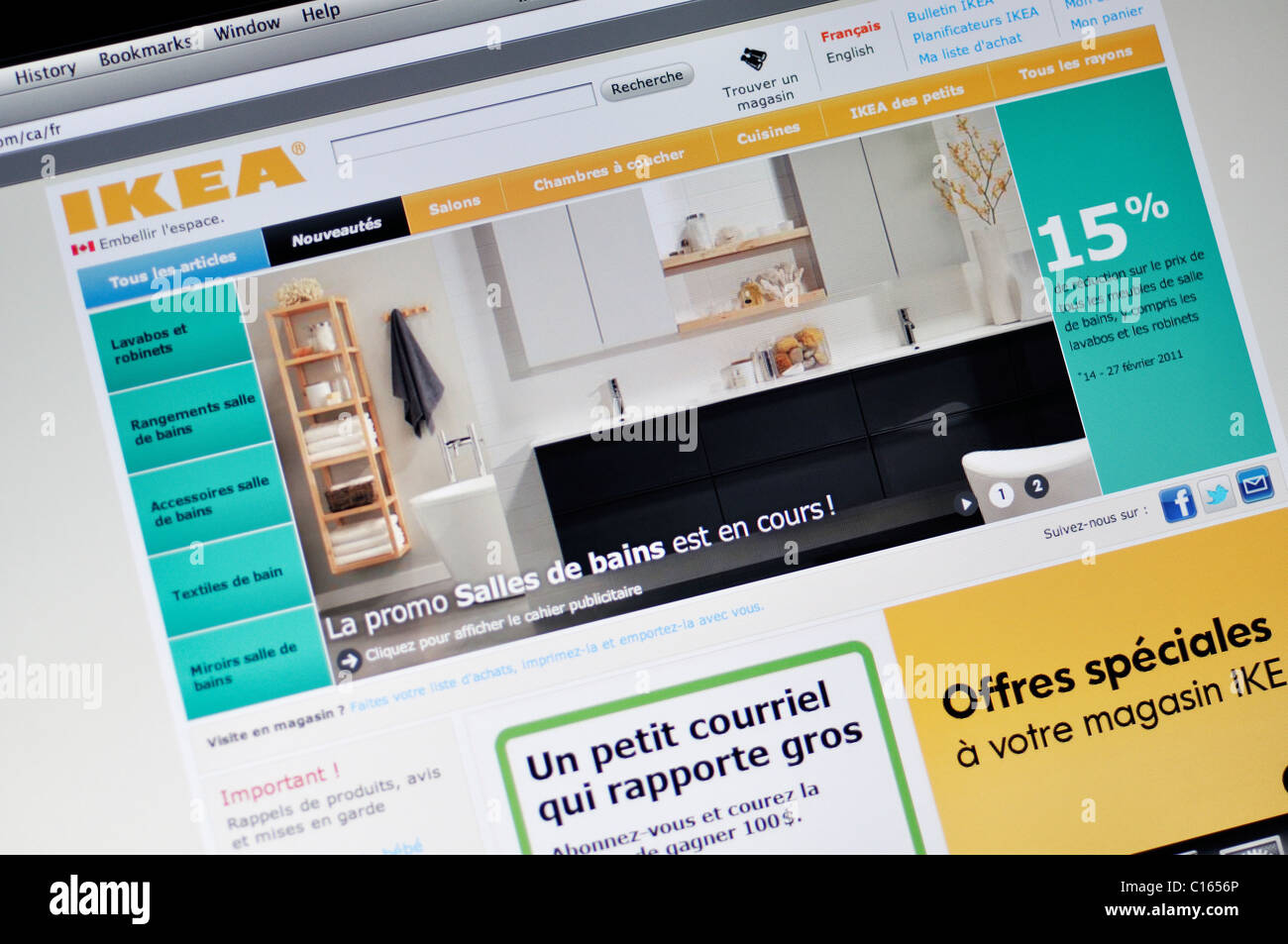 IKEA sito web dello store Foto Stock