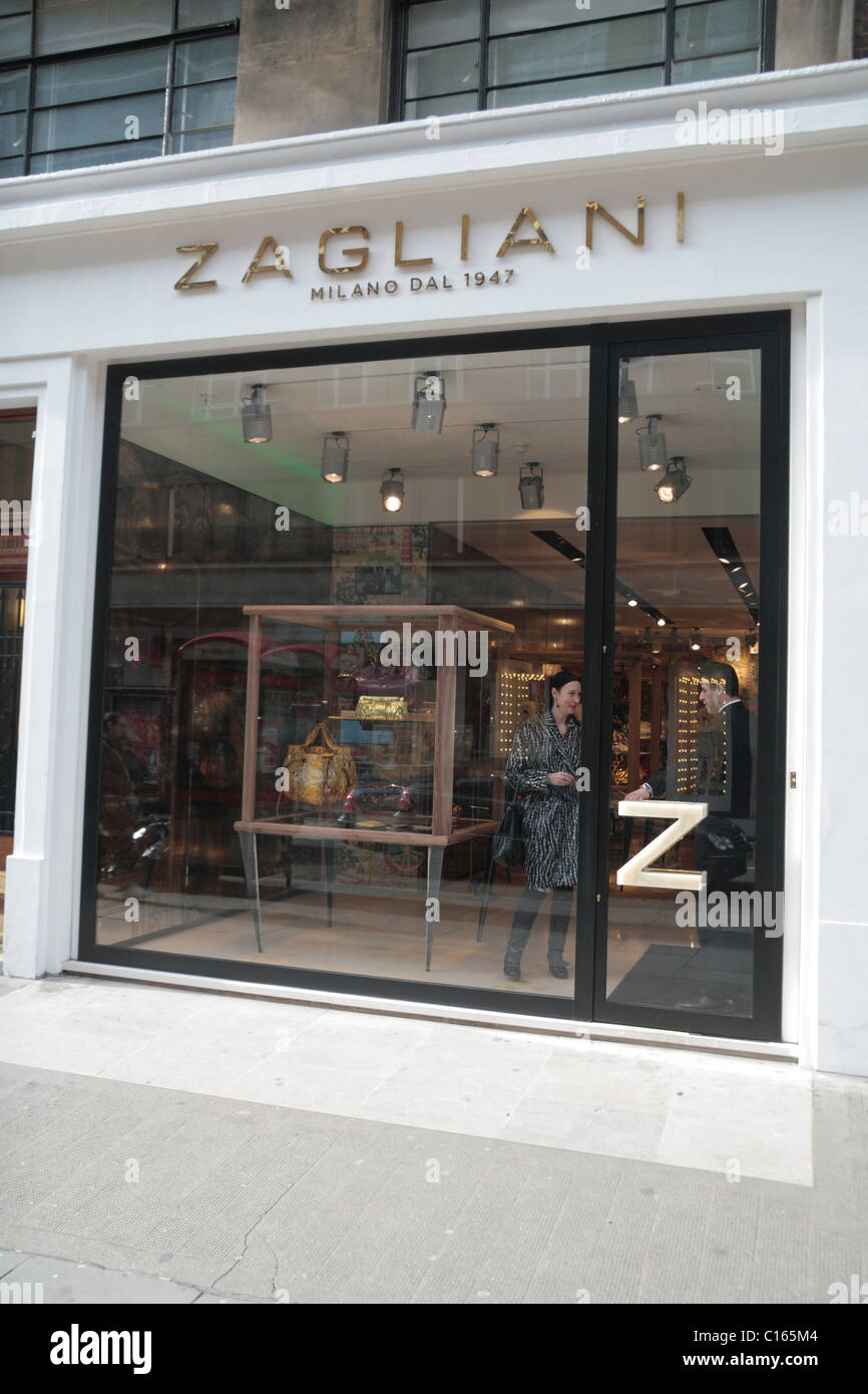 La Zagliani accessori moda store su Sloane Street, Londra, SW1, Inghilterra. Foto Stock