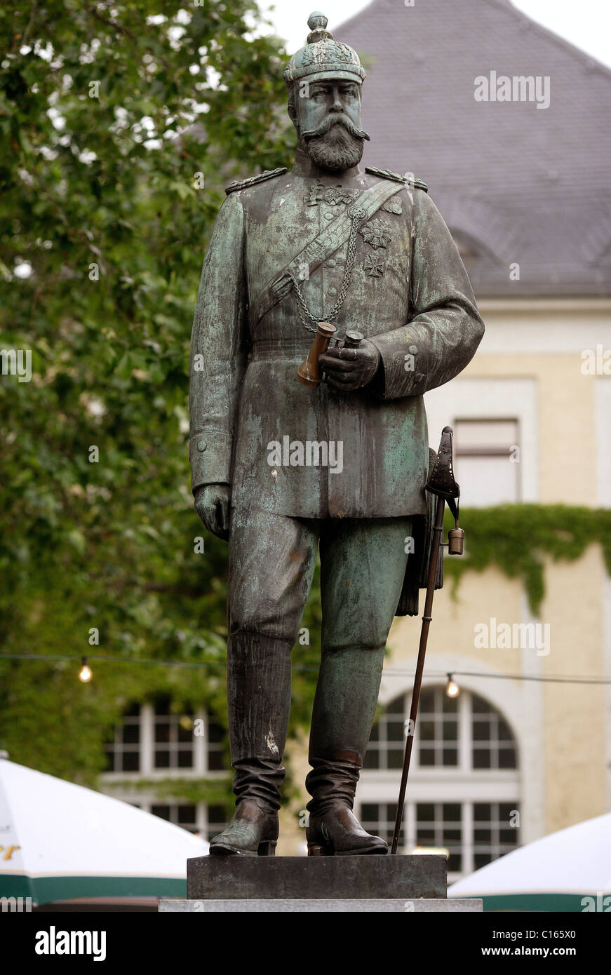 Busto in bronzo di Luigi IV, Ludwig IV, Granduca di Hesse, a Bingen am Rhein, Renania-Palatinato, Germania, Europa Foto Stock