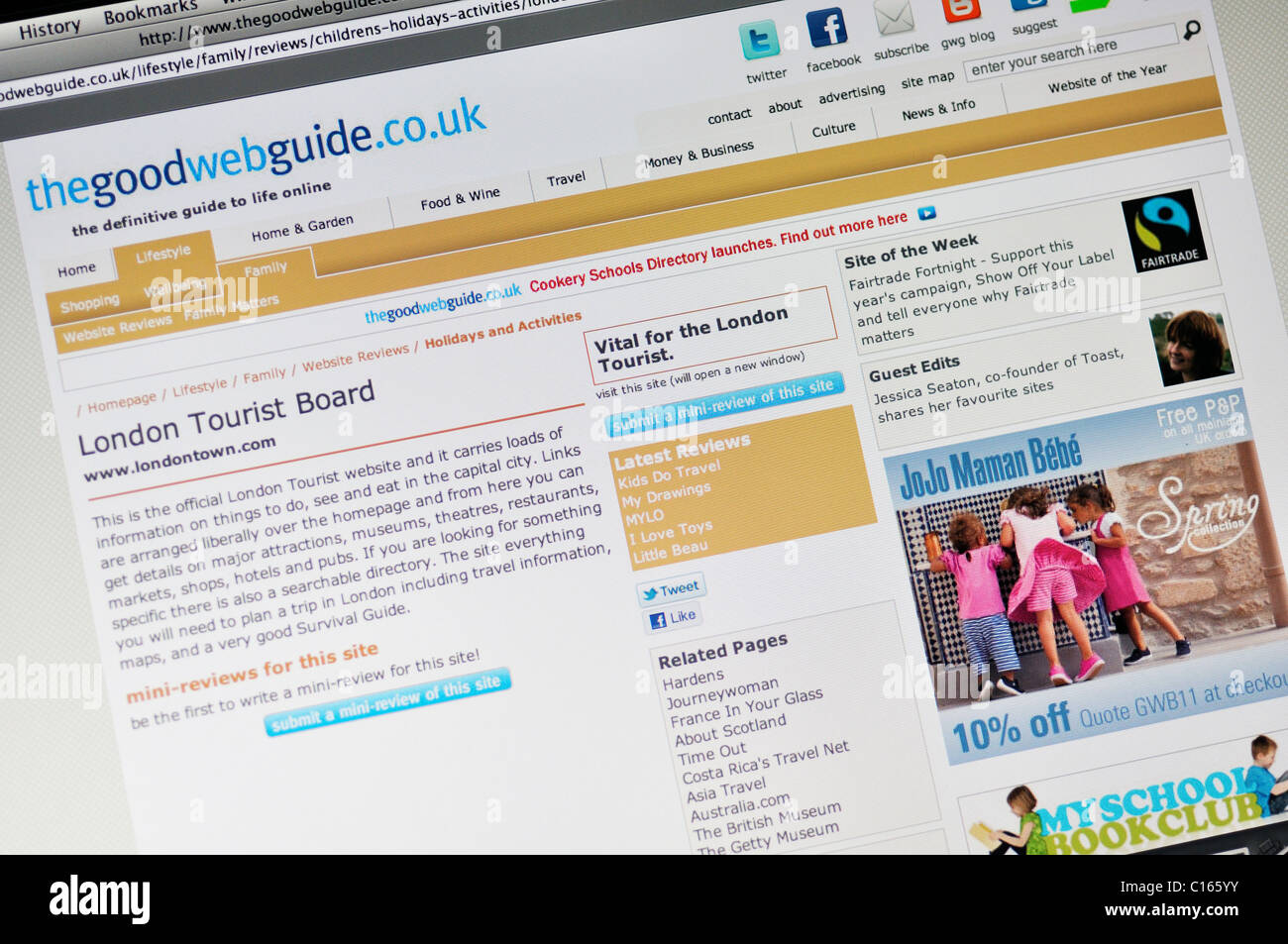 Thegoodwebguide guida turistica sito web Foto Stock