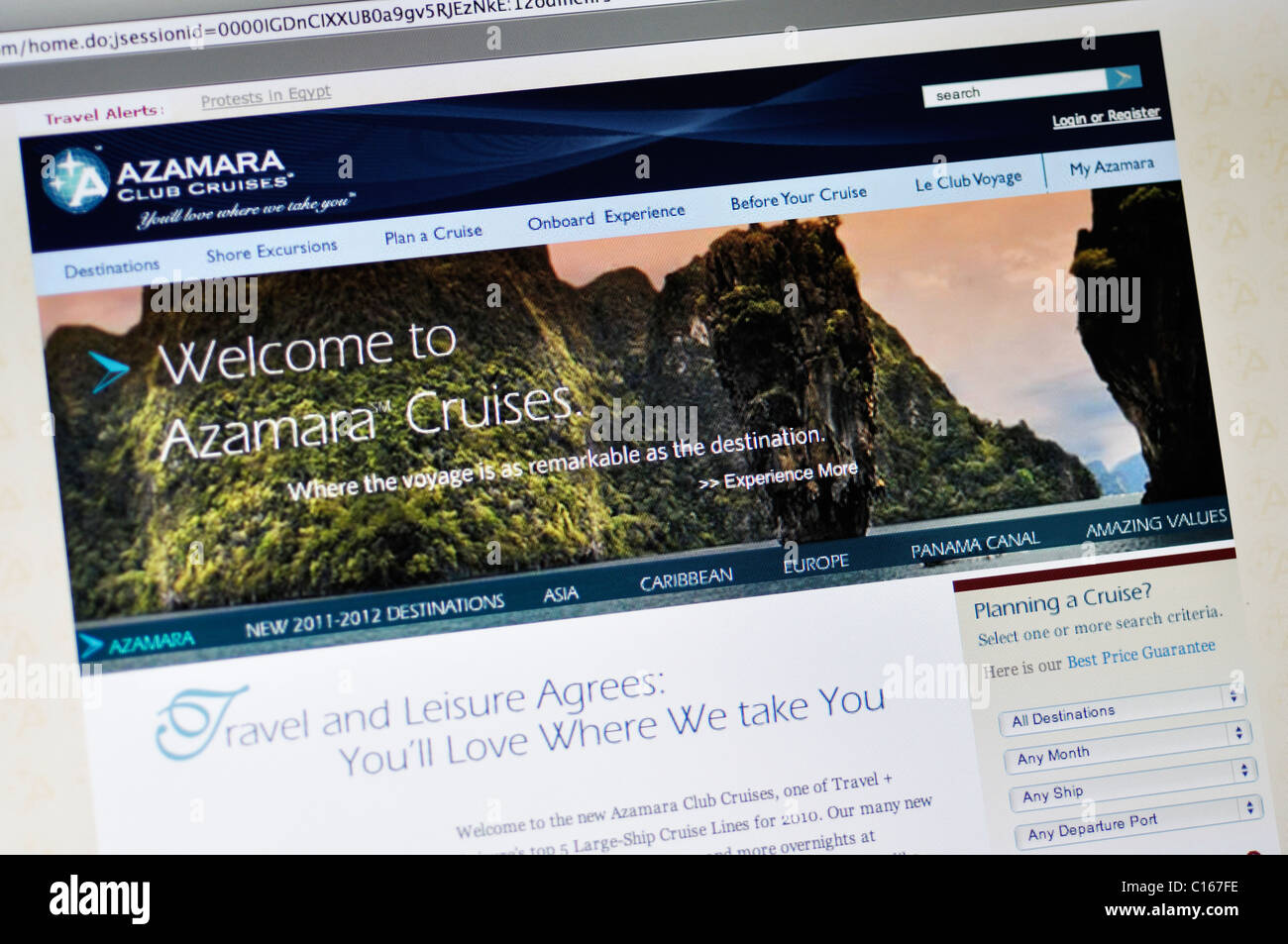 Azamara cruise line sito web Foto Stock